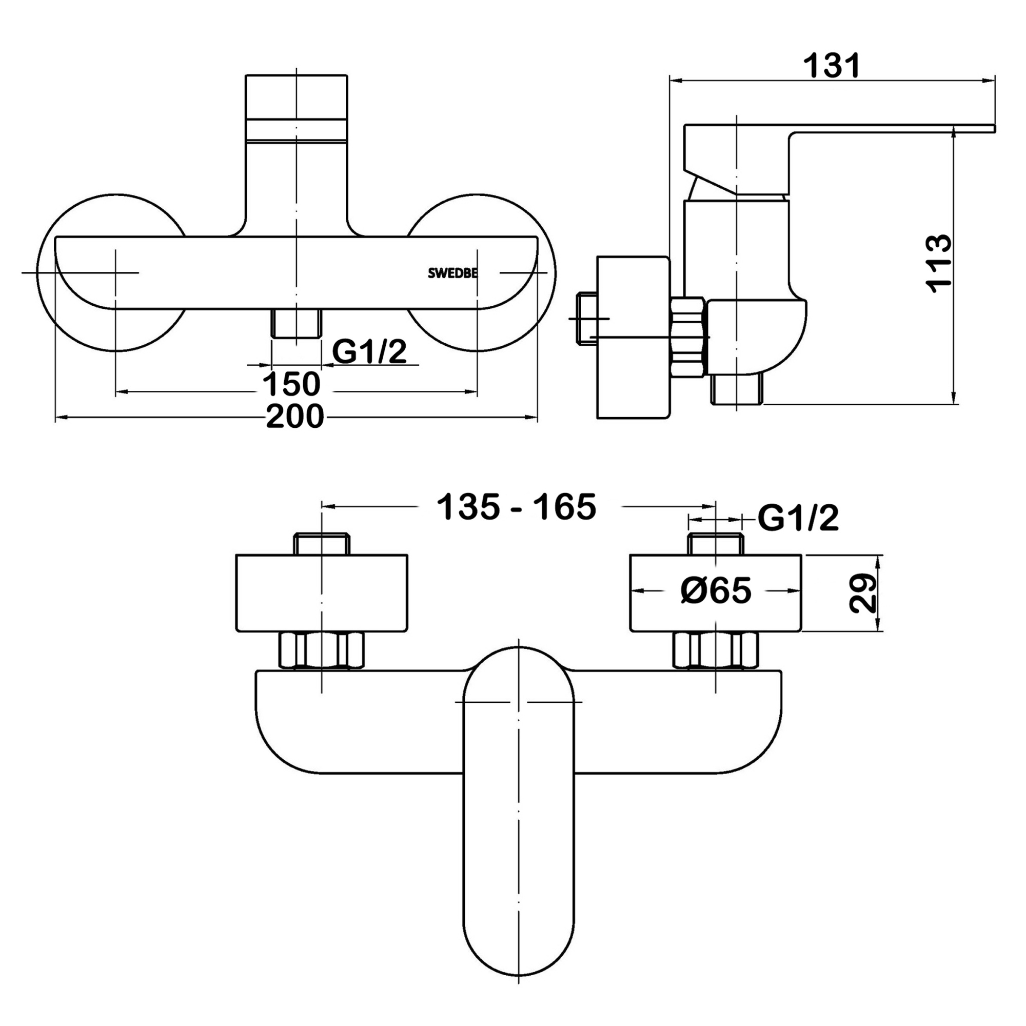 Смеситель для душа Swedbe Vulcan 1120
