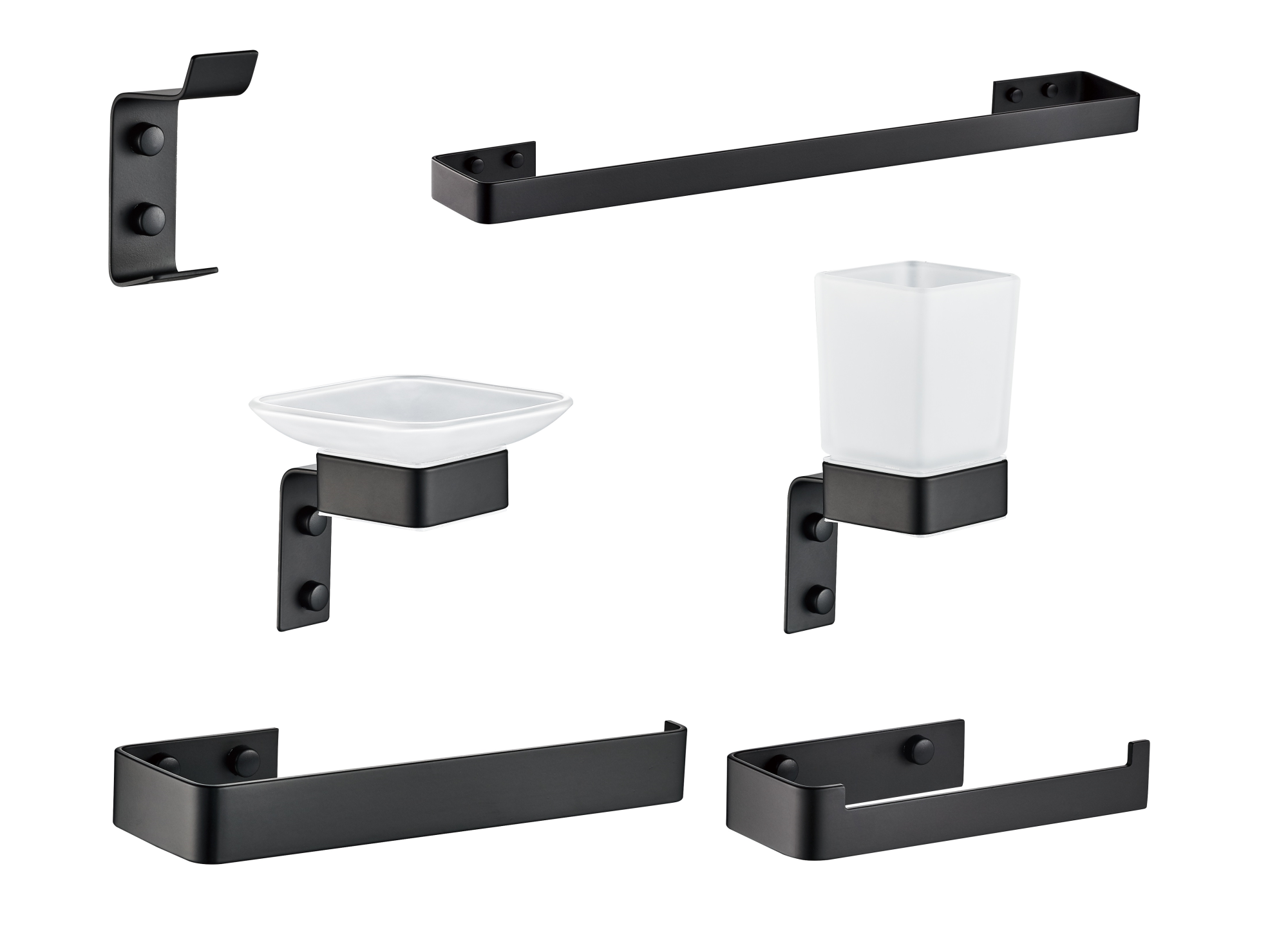 Набор аксессуаров CR-D01B для ванной BOCH MANN из нержавеющей стали, цвет черный