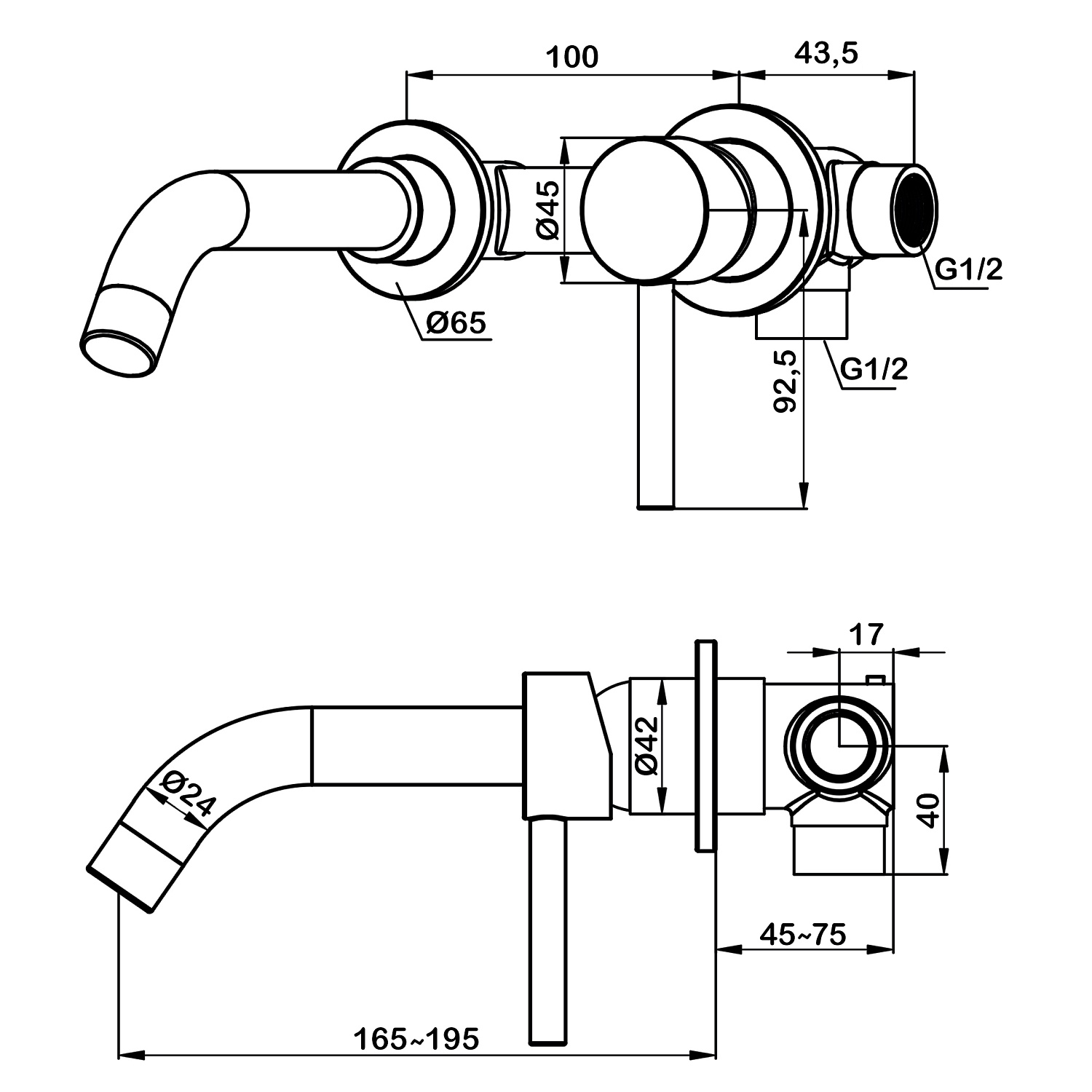 Смеситель для раковины встраиваемый Swedbe Platta 5502