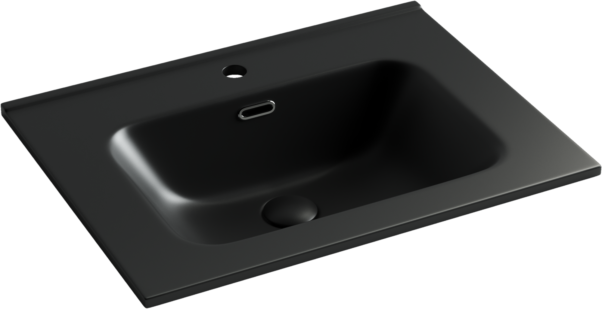 Умывальник накладной прямоугольный (цвет Черный Матовый) Element 610*465*180мм, CN7001MB