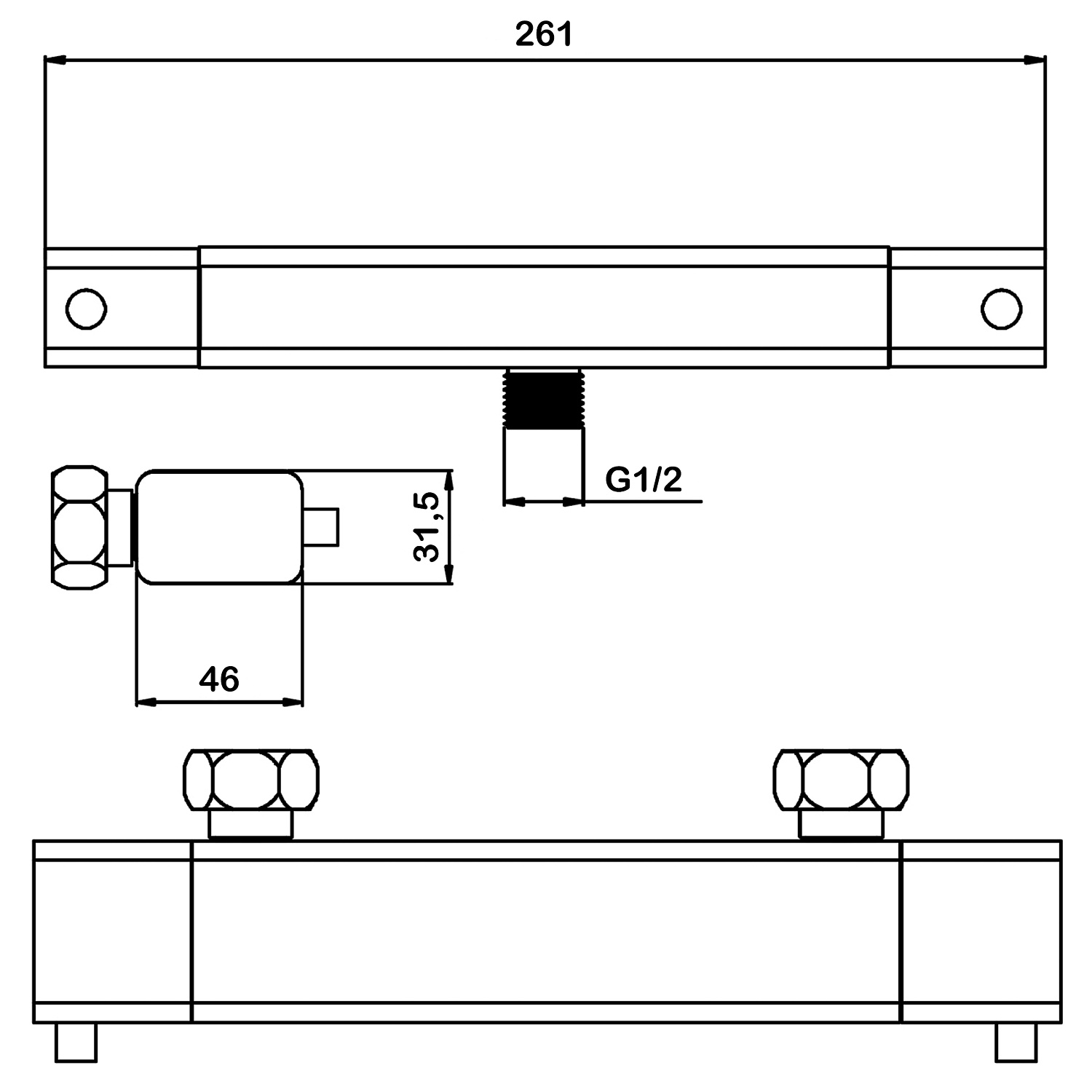 Смеситель термостатический для душа Swedbe Mercury 9052