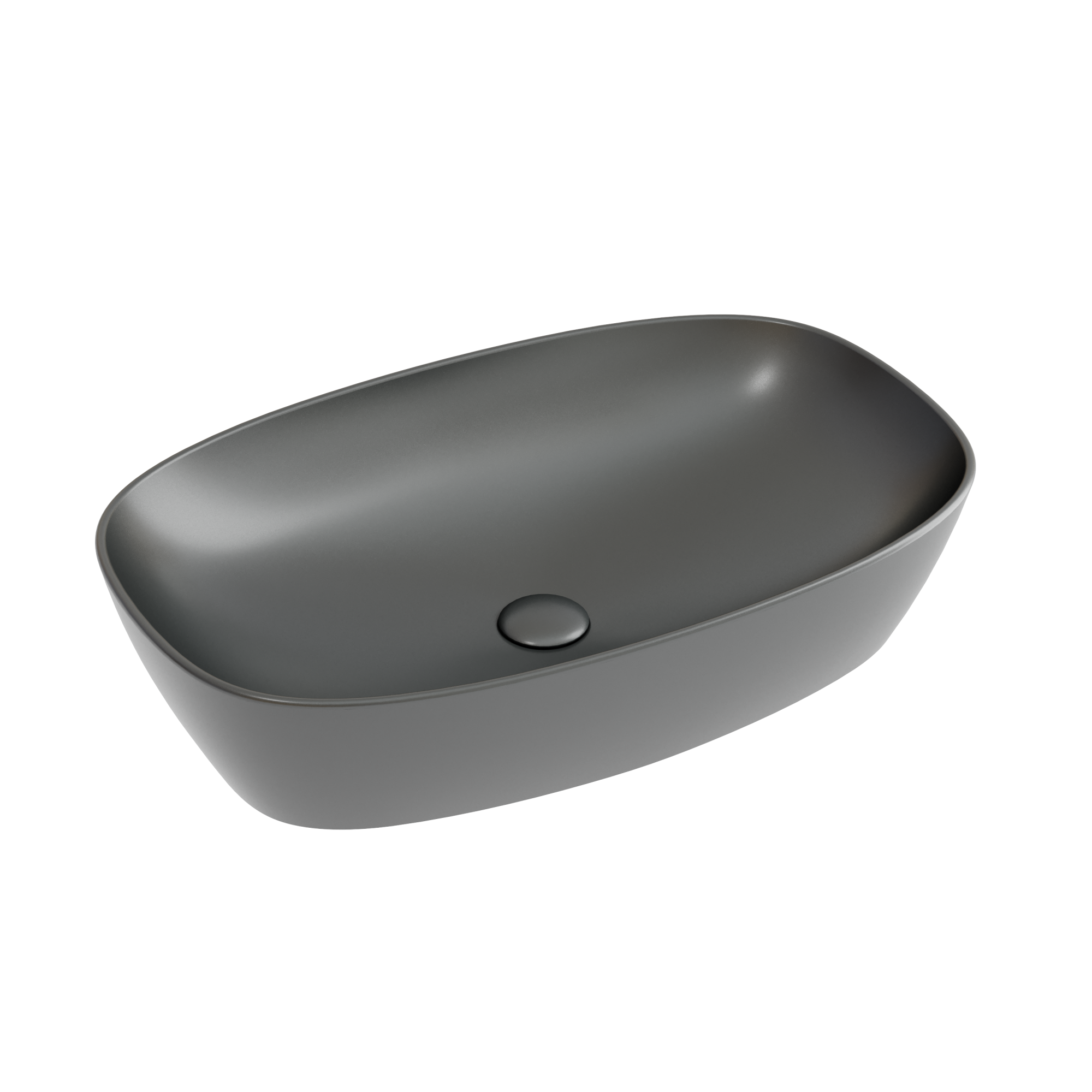 Умывальник чаша накладная овальная (цвет Темный Антрацит Матовый) Element 600*380*138мм, CN6049MDH