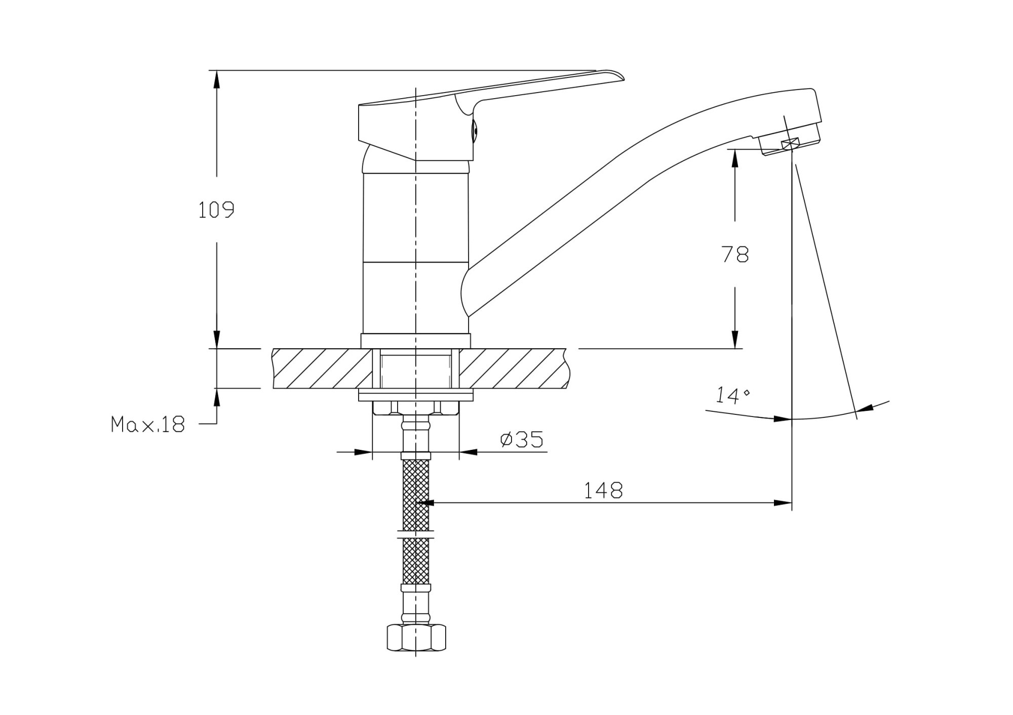 Смеситель для кухонной мойки RUSH Victoria (VI7135-26)