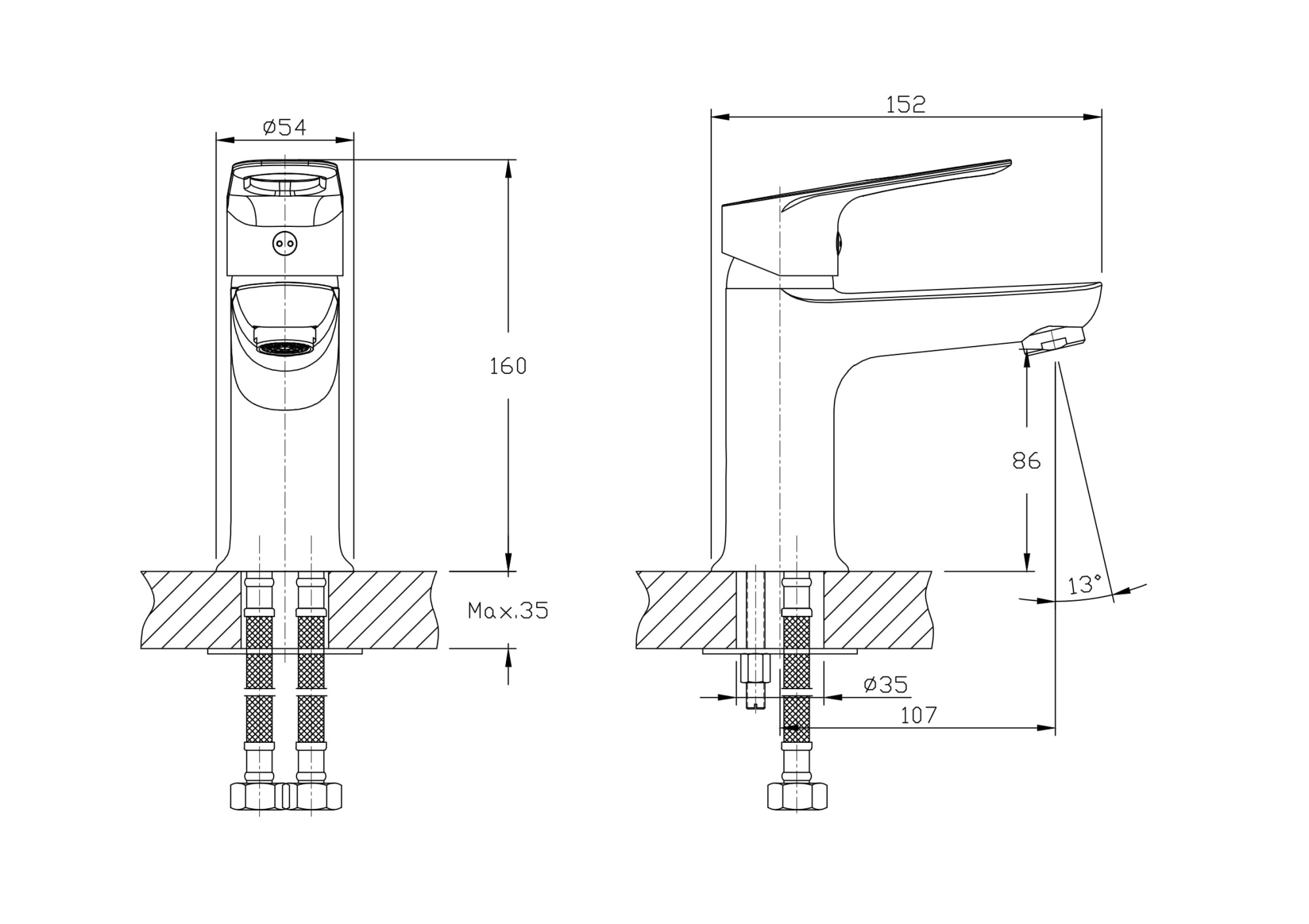 Смеситель для раковины RUSH Edge (ED7735-11)
