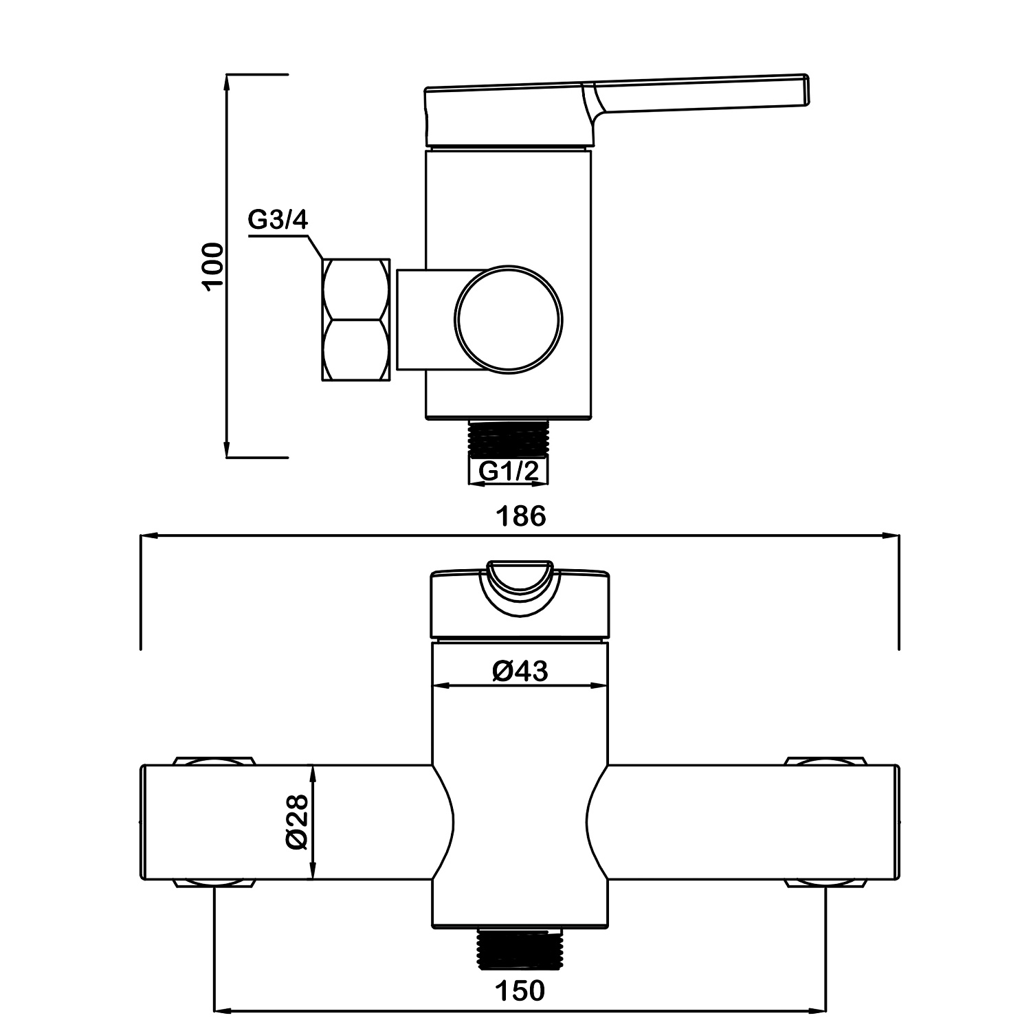 Смеситель для душа Swedbe Diana 1020