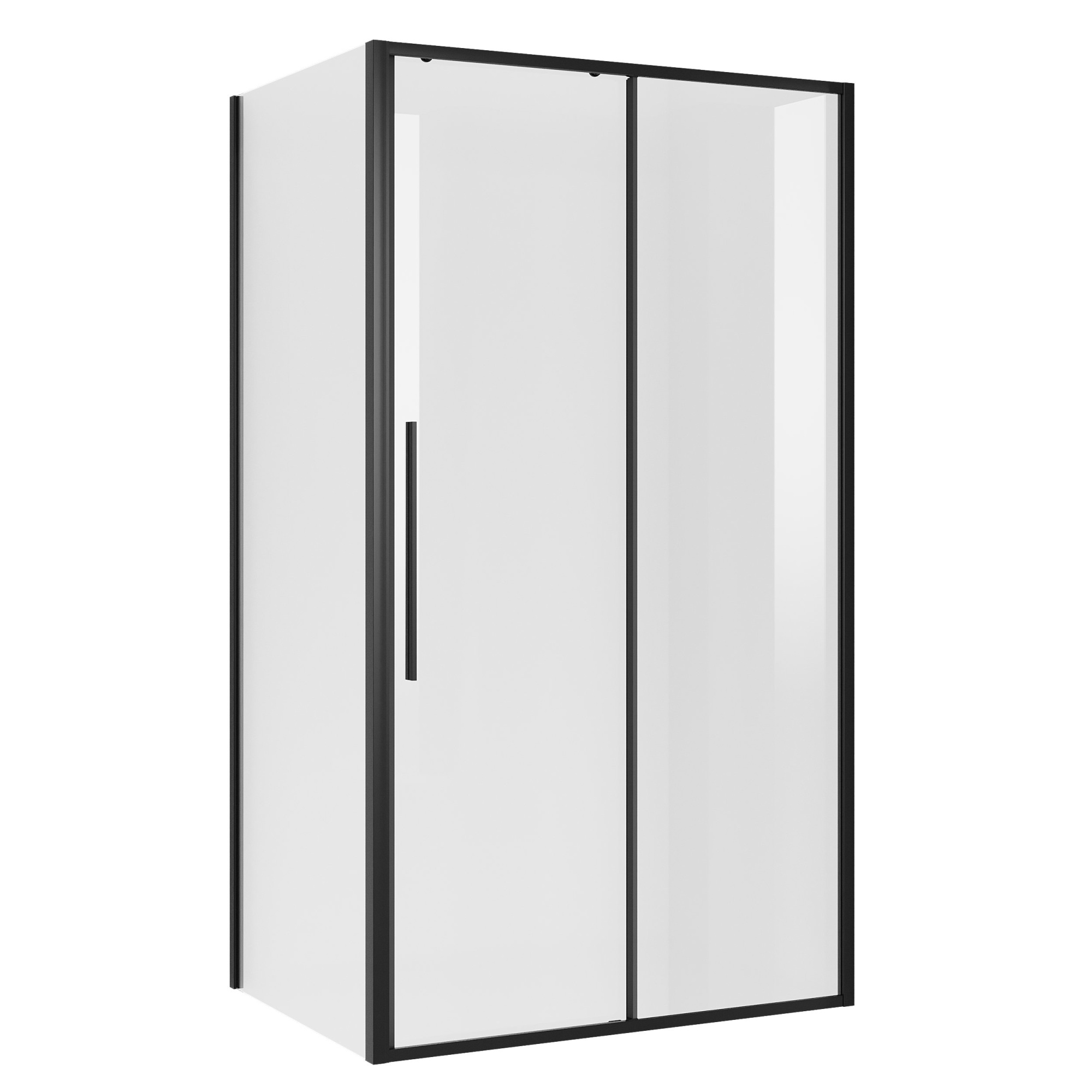 Душевое ограждение NG-84-13AB-A100B-34 (130*100*195) прямоуг,раздвижн.,черный матов,стекло прозрачн