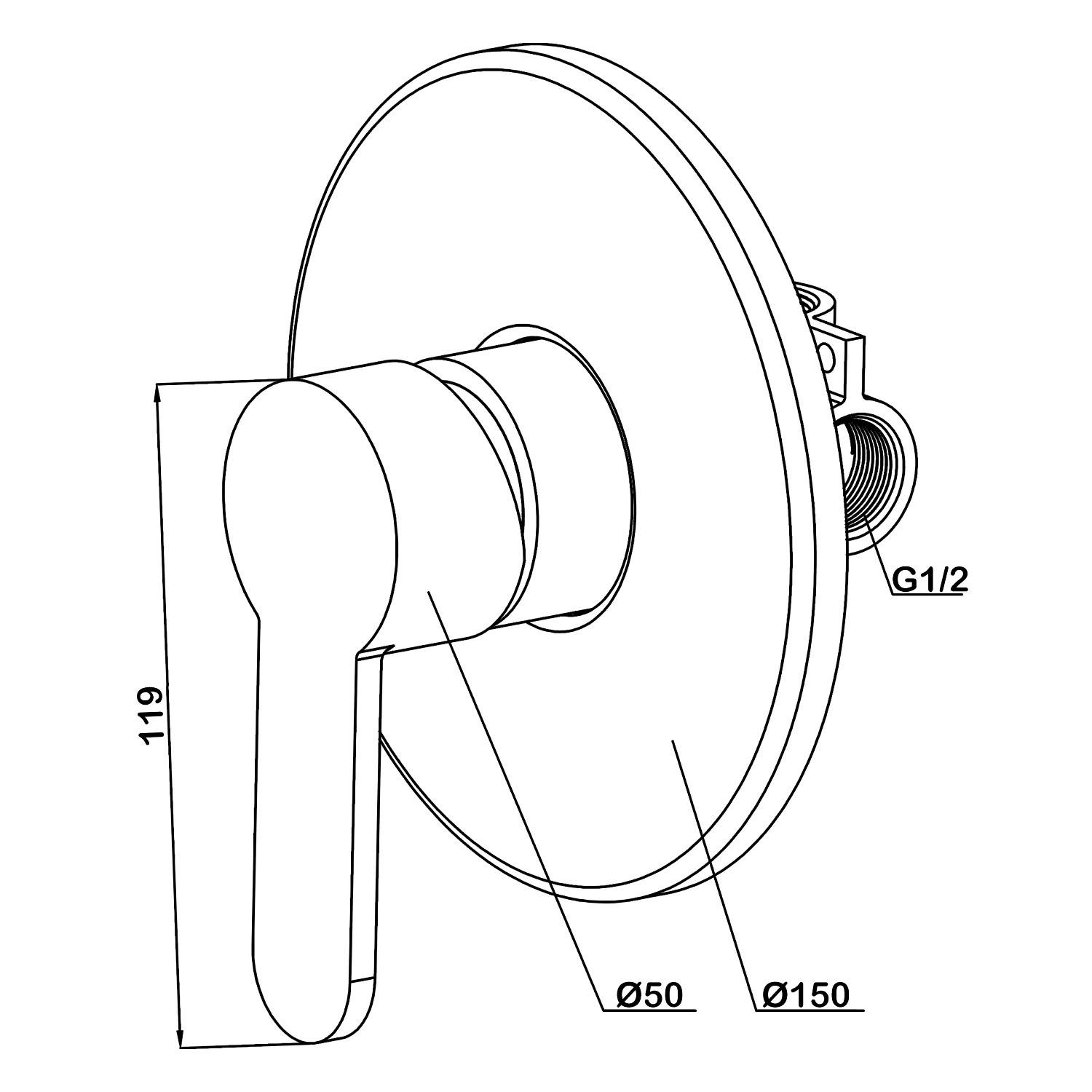 Смеситель встраиваемый подключение на 1 выход Swedbe Platta 5517