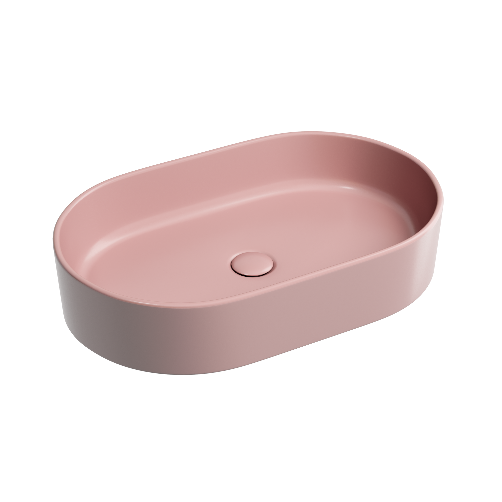 Умывальник чаша накладная овальная (цвет Розовый Матовый) Element 608*385*122мм, CN6048MP