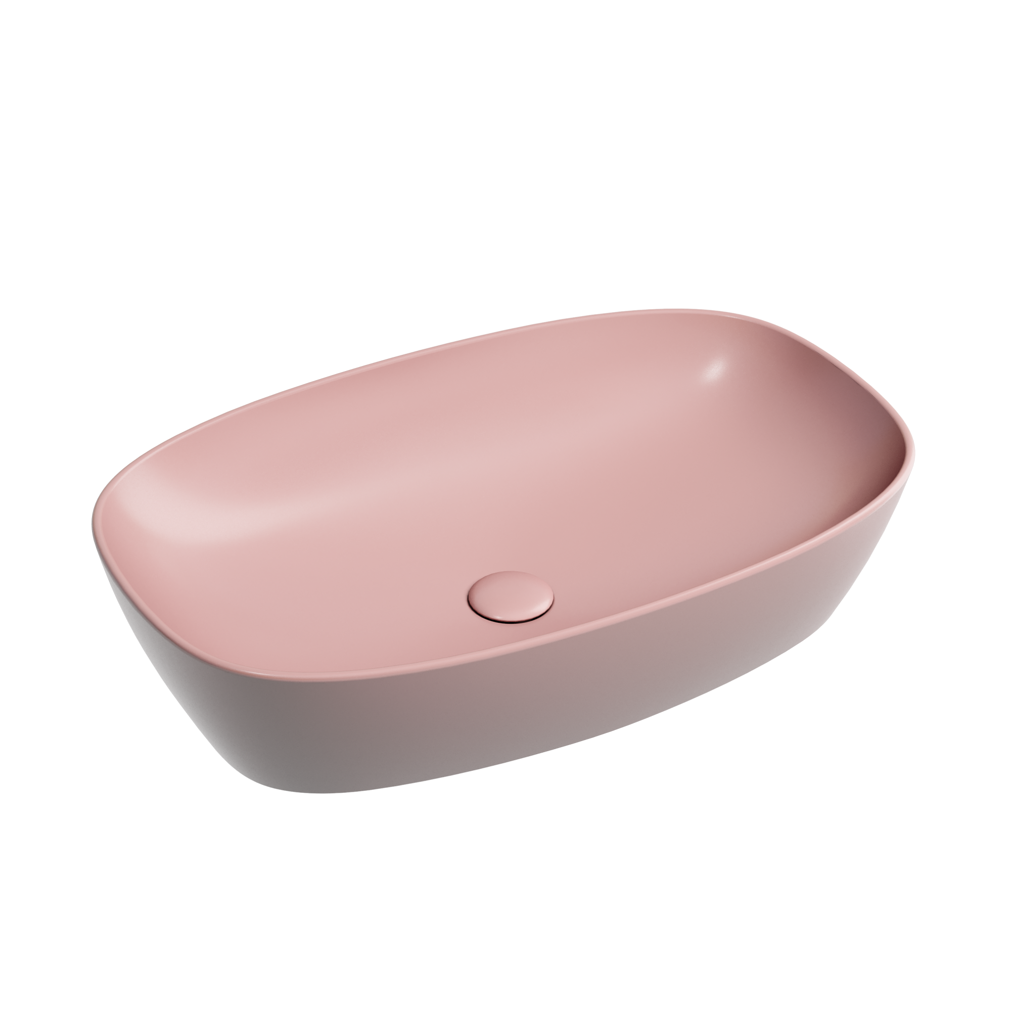 Умывальник чаша накладная овальная (цвет Розовый Матовый) Element 600*380*138мм, CN6049MP