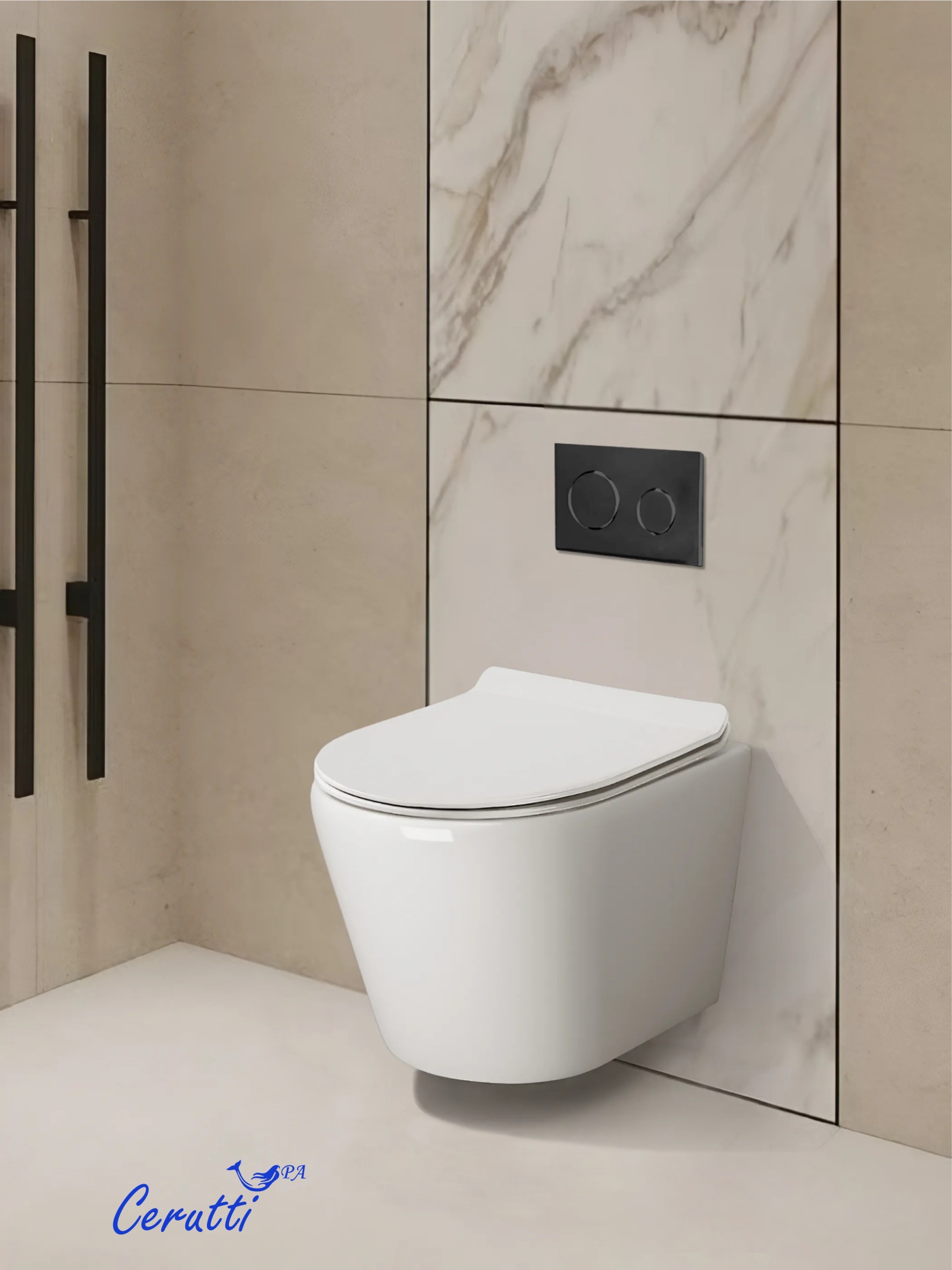 Унитаз LUIGI Aria Tornado подвесной безободковый со смывом торнадо Ceruttispa CT11101 (490x370x370)