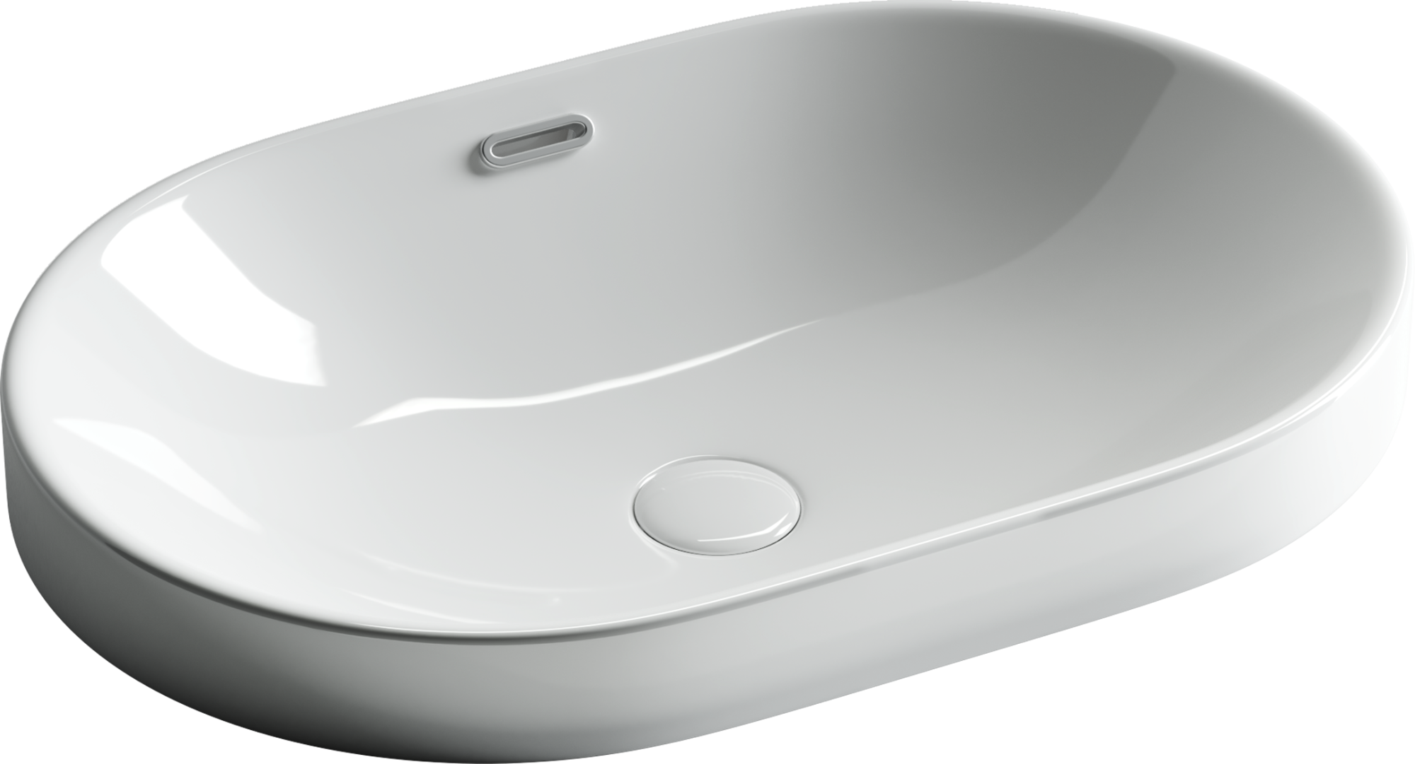 Умывальник овальный встраиваемый сверху в столешницу Element 600*400*195мм, CN5020