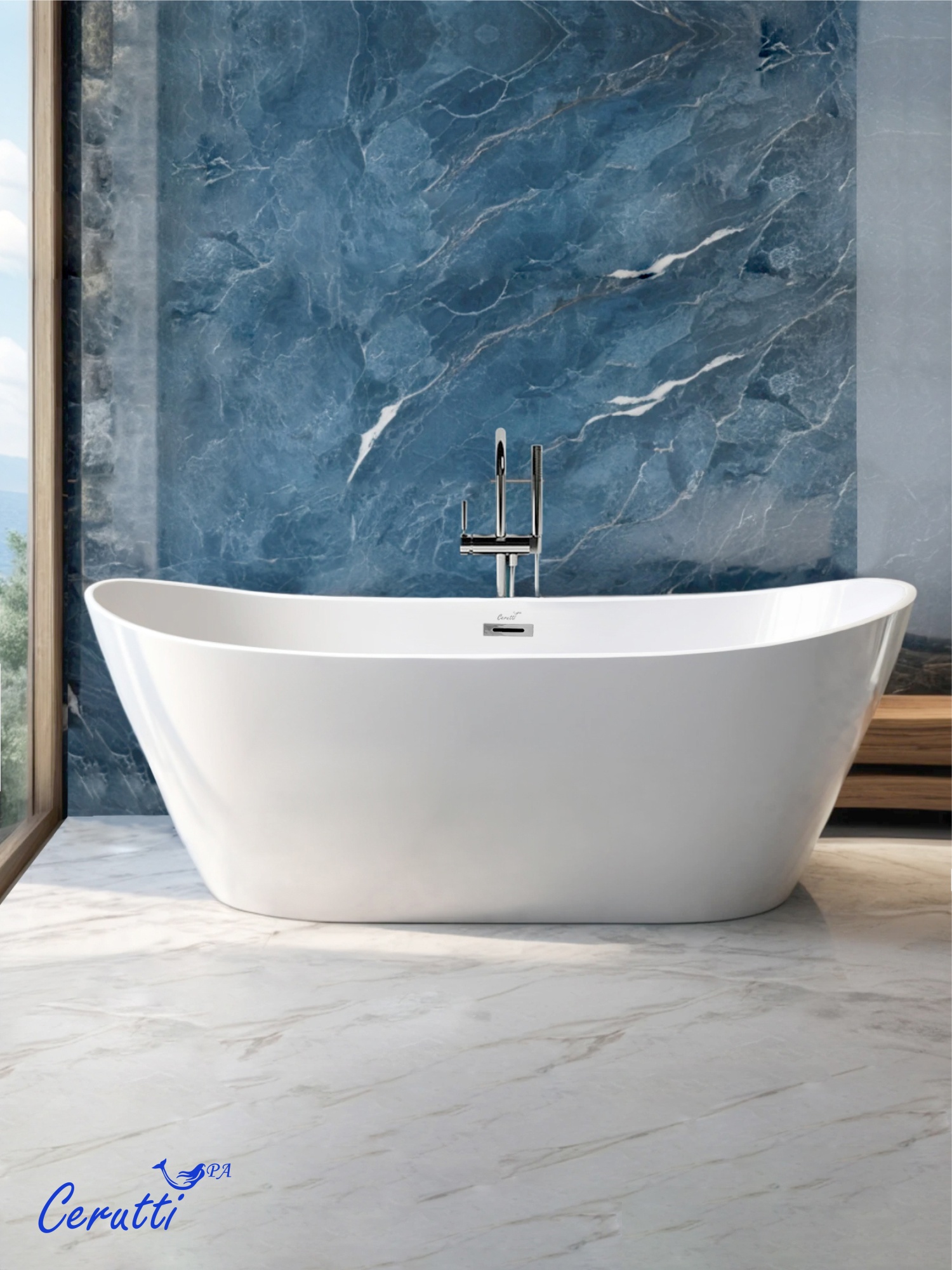 Ванна NEMI170II акриловая отдельностоящая Ceruttispa (1700x740x730)