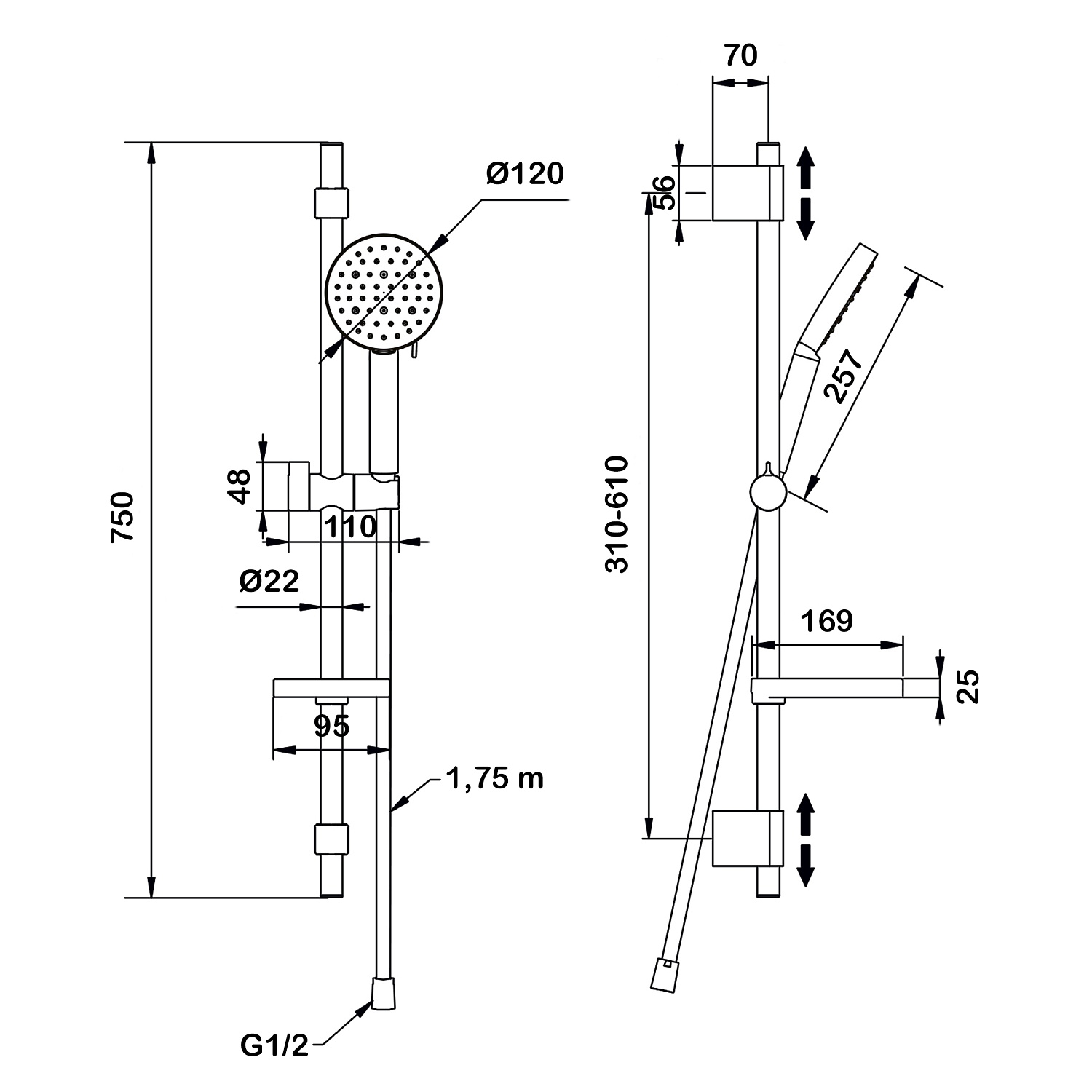 Душевой комплект Swedbe Hermes 5111B
