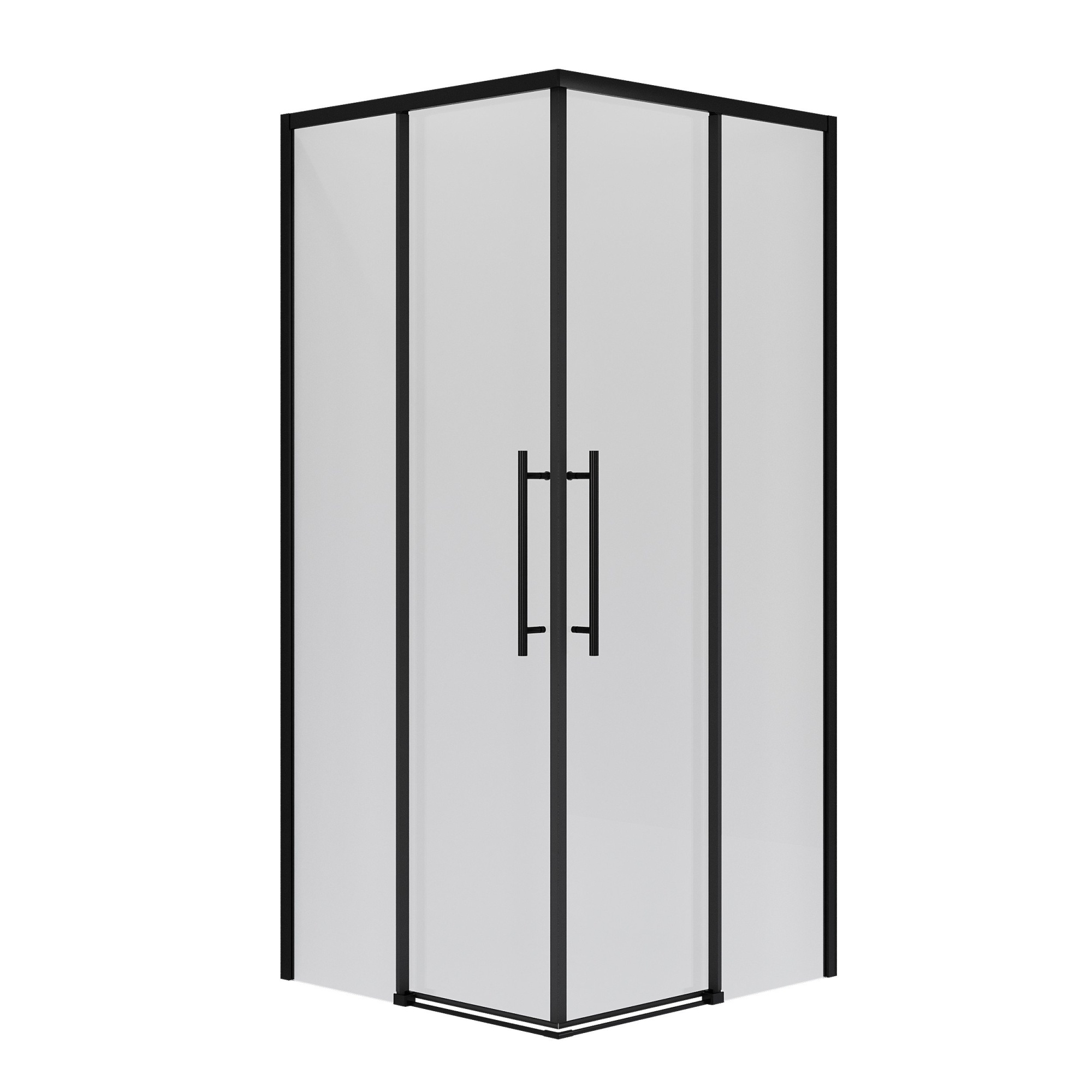 Душевое ограждение NG-6829-34BLACK (90*90*195) квадрат, раздвижная, черный матовый, стекло прозрачн