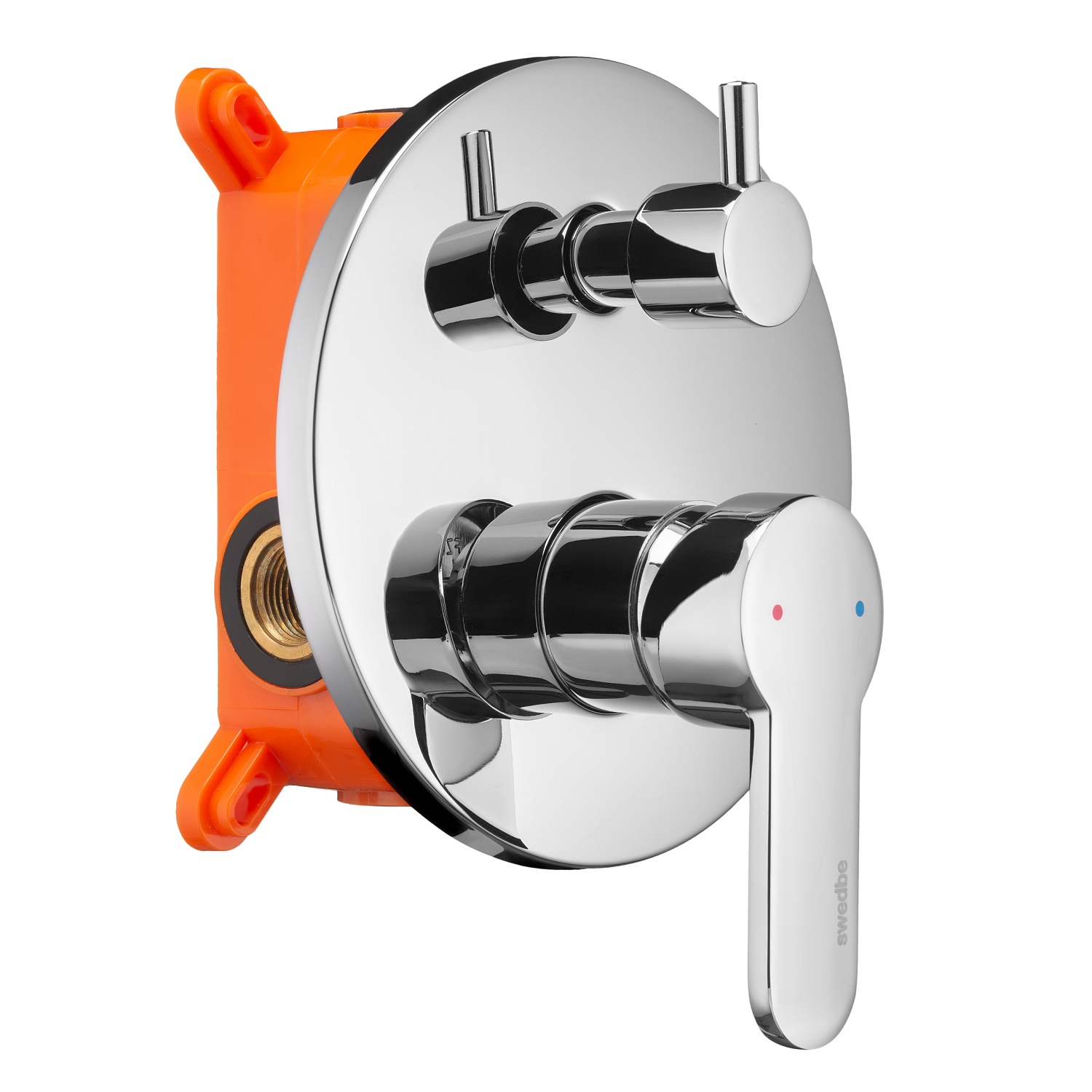 Смеситель встраиваемый подключение на 2 выхода в монтажном боксе Swedbe Platta 5518