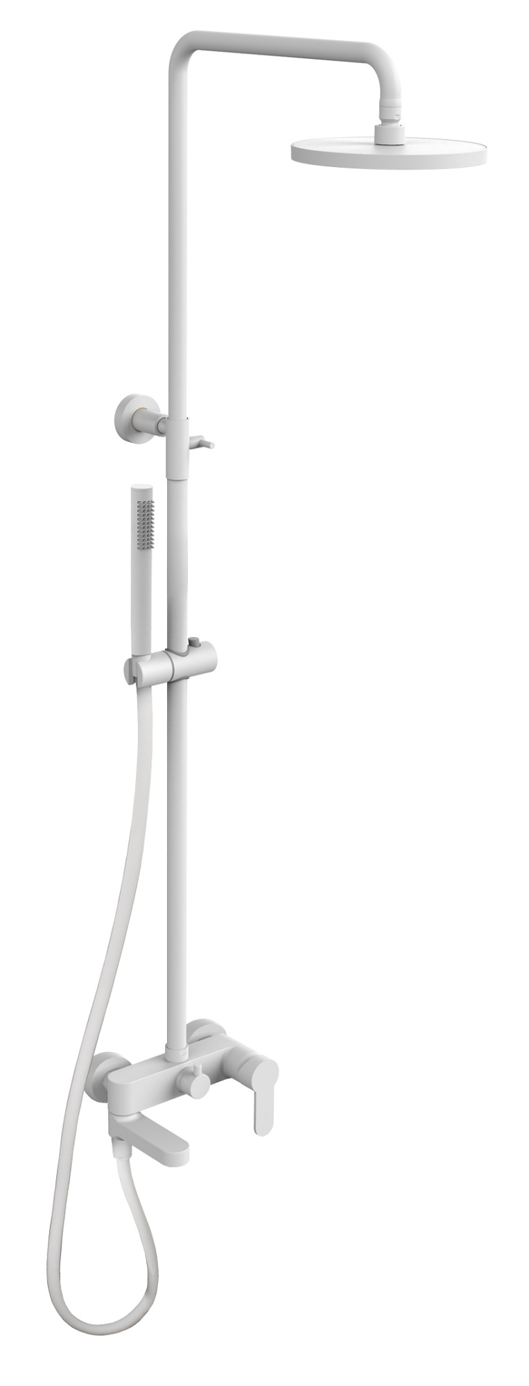 Колонна для душа телескопич. Blu излив-дивертор, белый матовый Paffoni