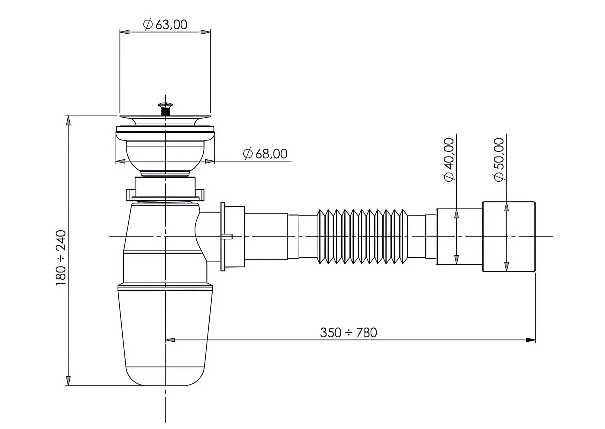 Сифон для раковины 1 1/4"