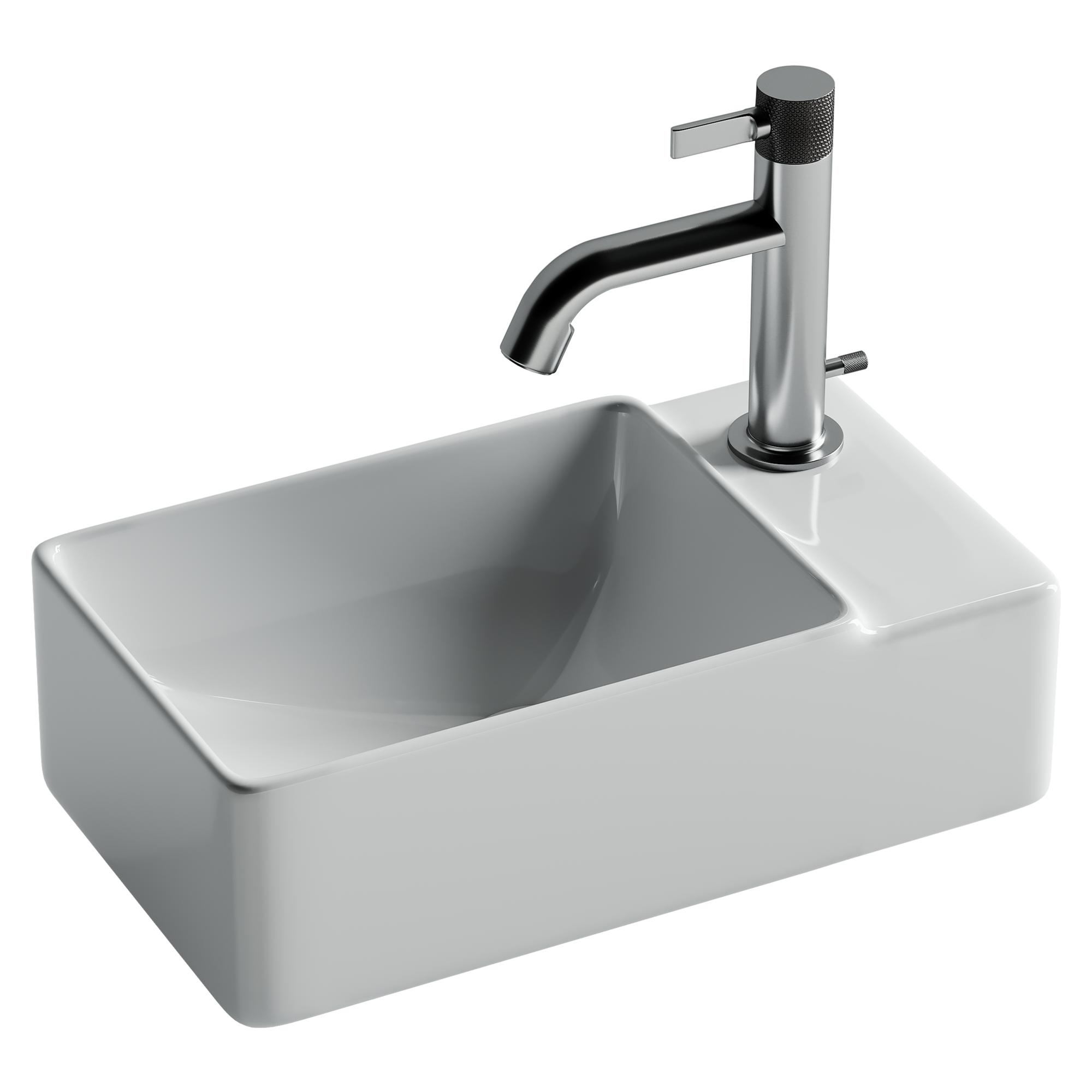 Умывальник подвесной прямоугольный (чаша слева, отверстие под смеситель справа) Element 395*220*125мм, CN5045