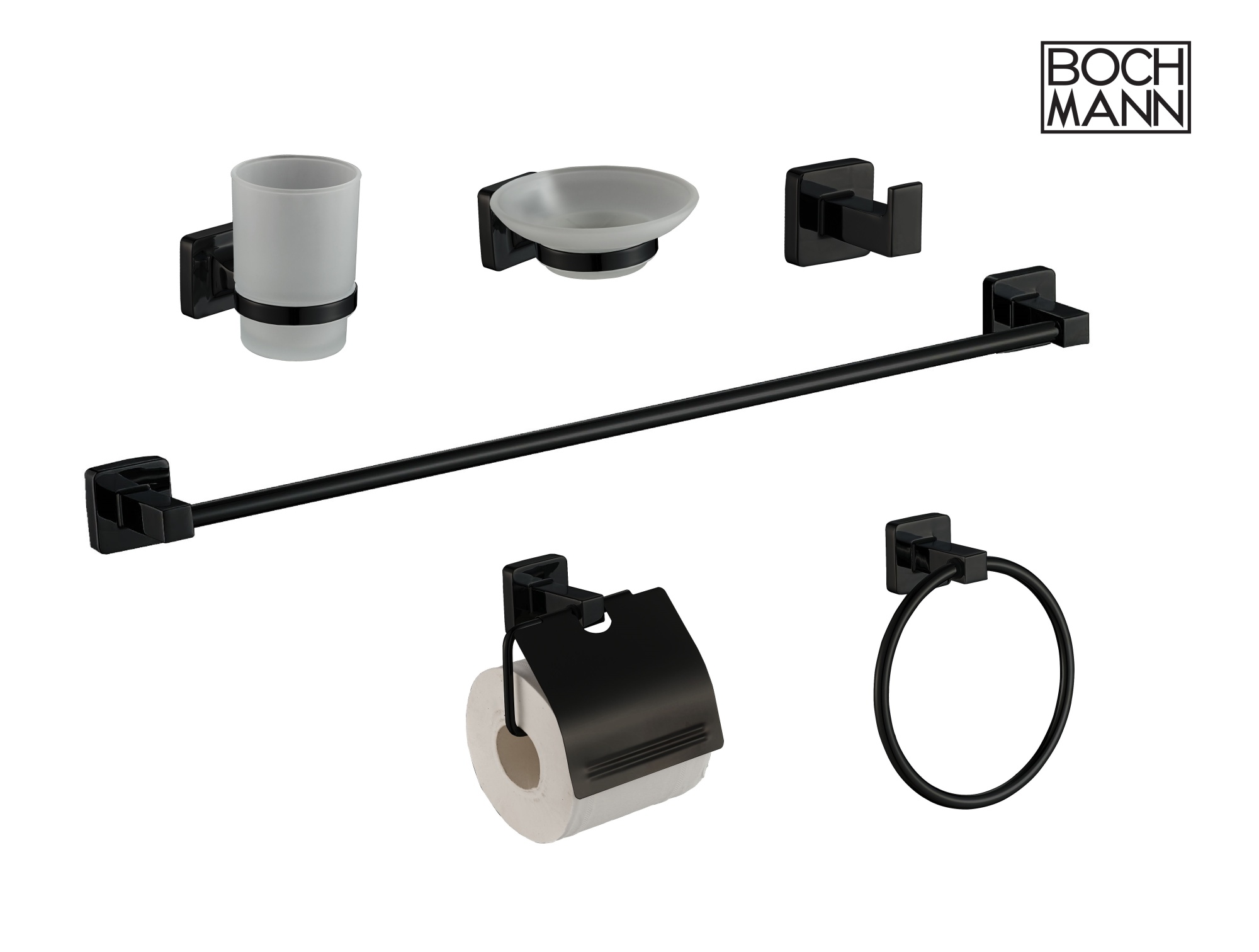 Набор аксессуаров CR-F19B для ванной BOCH MANN, цвет черный