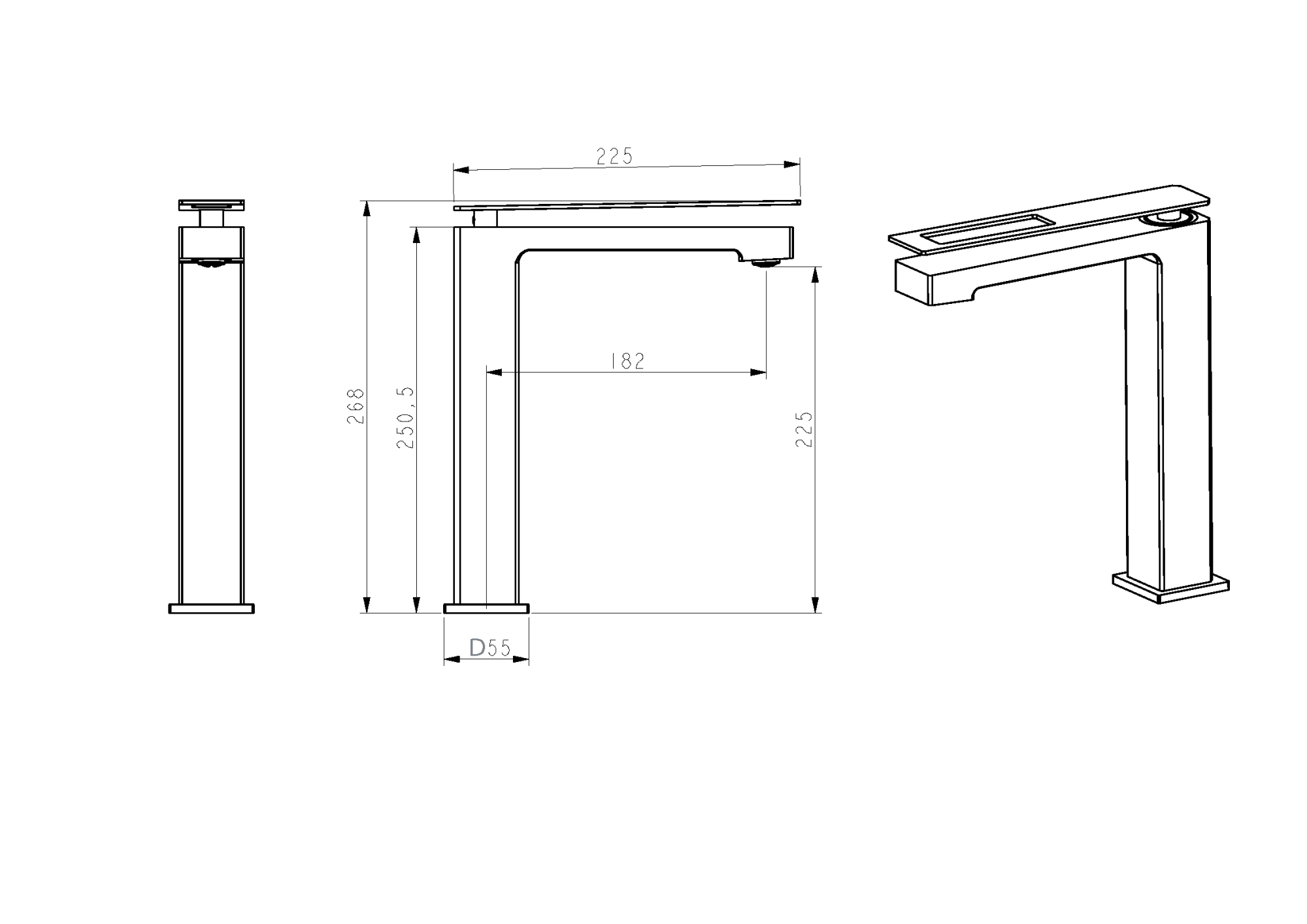 Смеситель Q для умыв. выс. ChromeChrome.2_Комплект