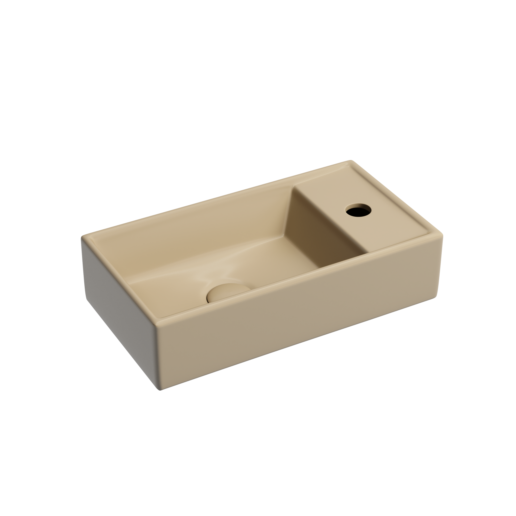 Умывальник подвесной прямоугольный (чаша слева, отверстие под смеситель справа) цвет капучино матовый Element 407*217*100, CN6051LMC