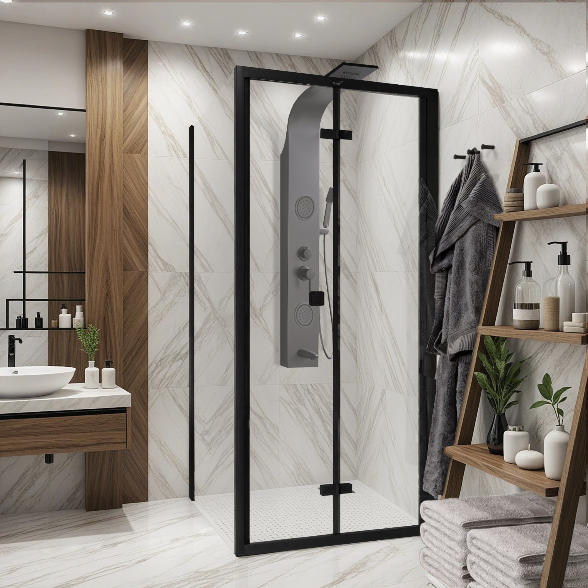 Ограждение BELLA ZQD91B душевое Ceruttispa без поддона (90х90х195)