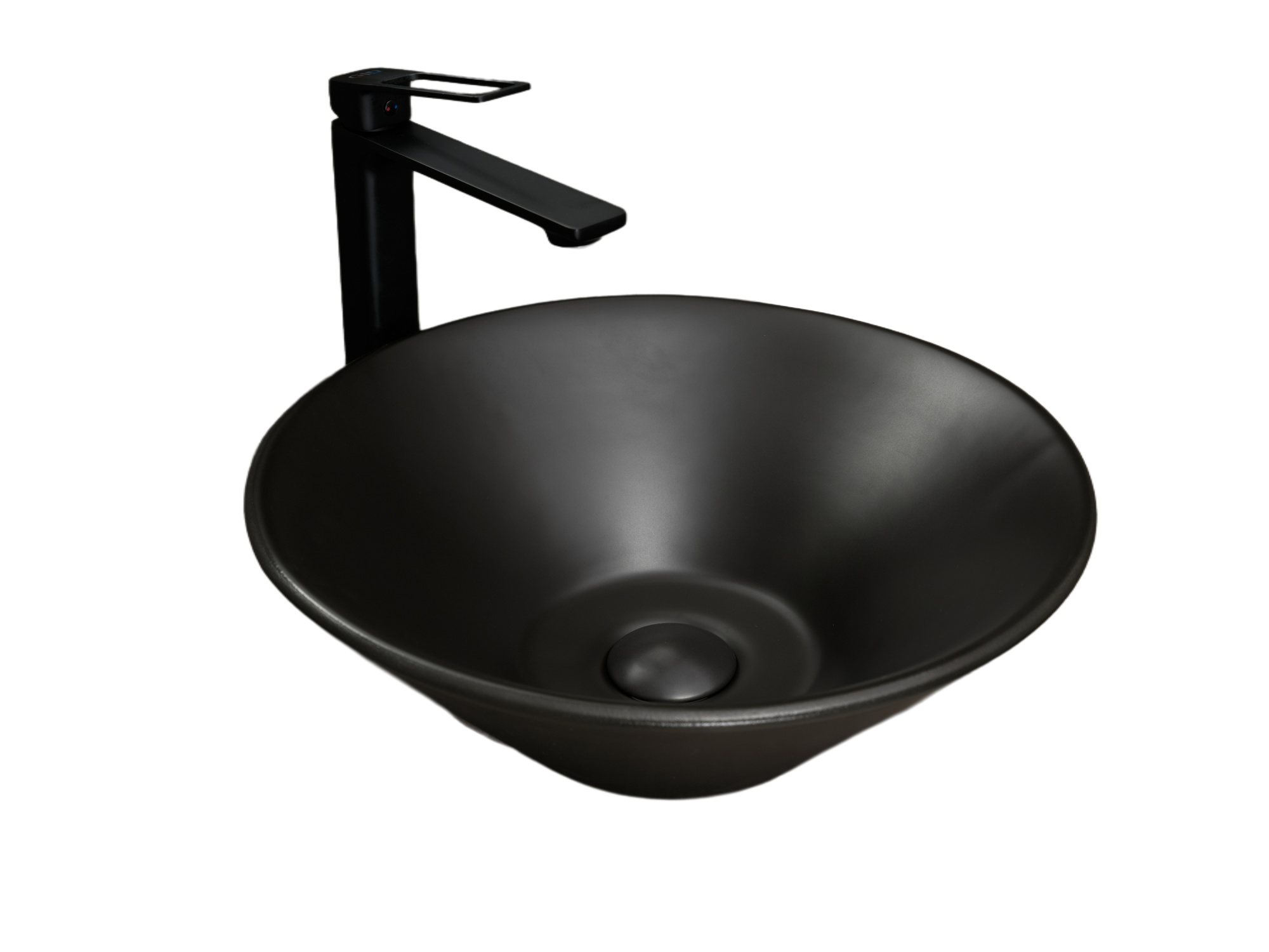 Раковина Gid N9102bg 53383 накладная черная графит 42x42x15