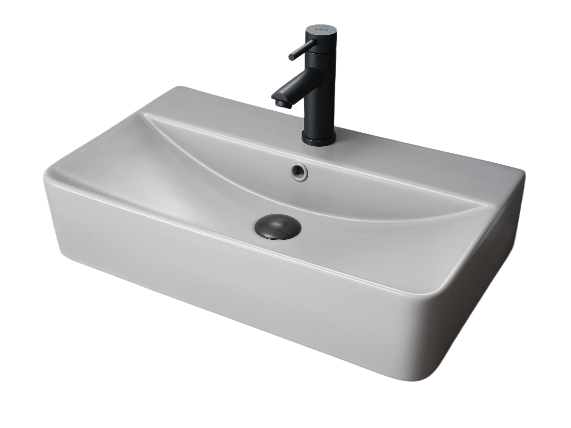 Раковина Gid Gm1344 52236 накладная серая матовая 61x35.5x14