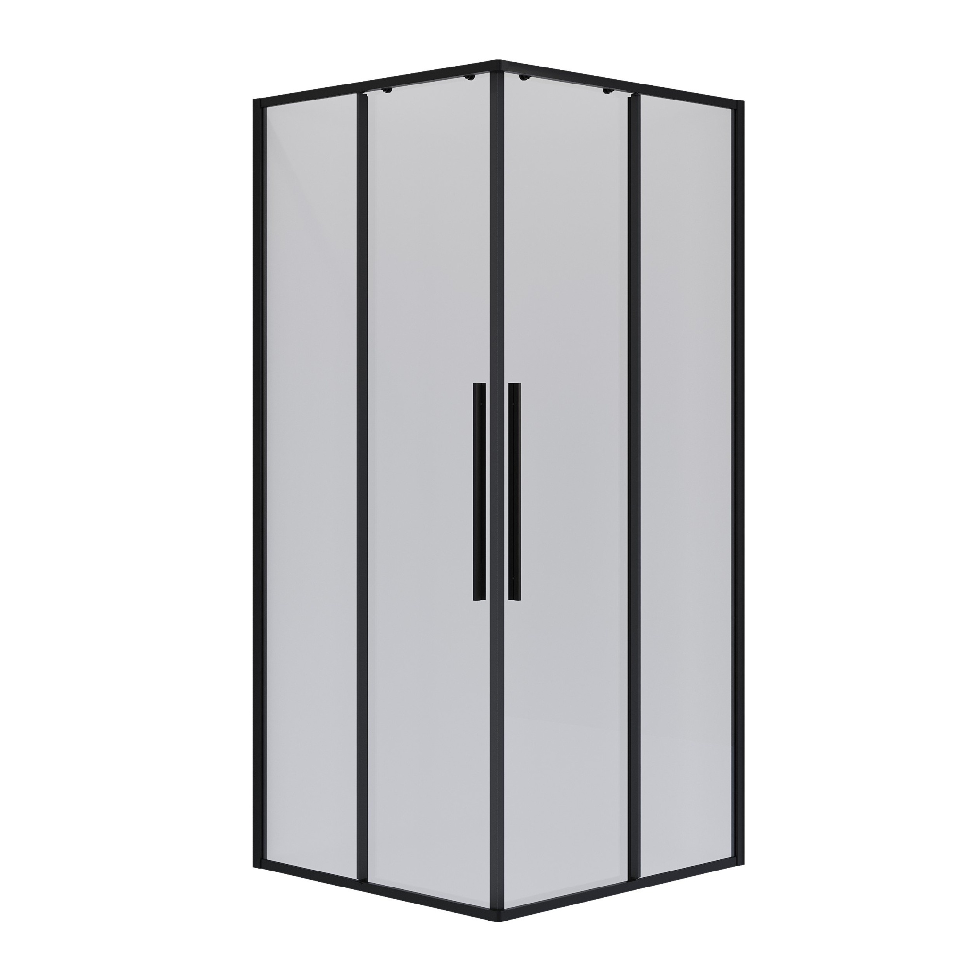 Душевое ограждение NG-6823-34BLACK (90*90*195) квадрат, раздвижная, черный матов., стекло прозрач