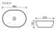 Умывальник чаша накладная овальная Element 480*350*130мм, CN5010