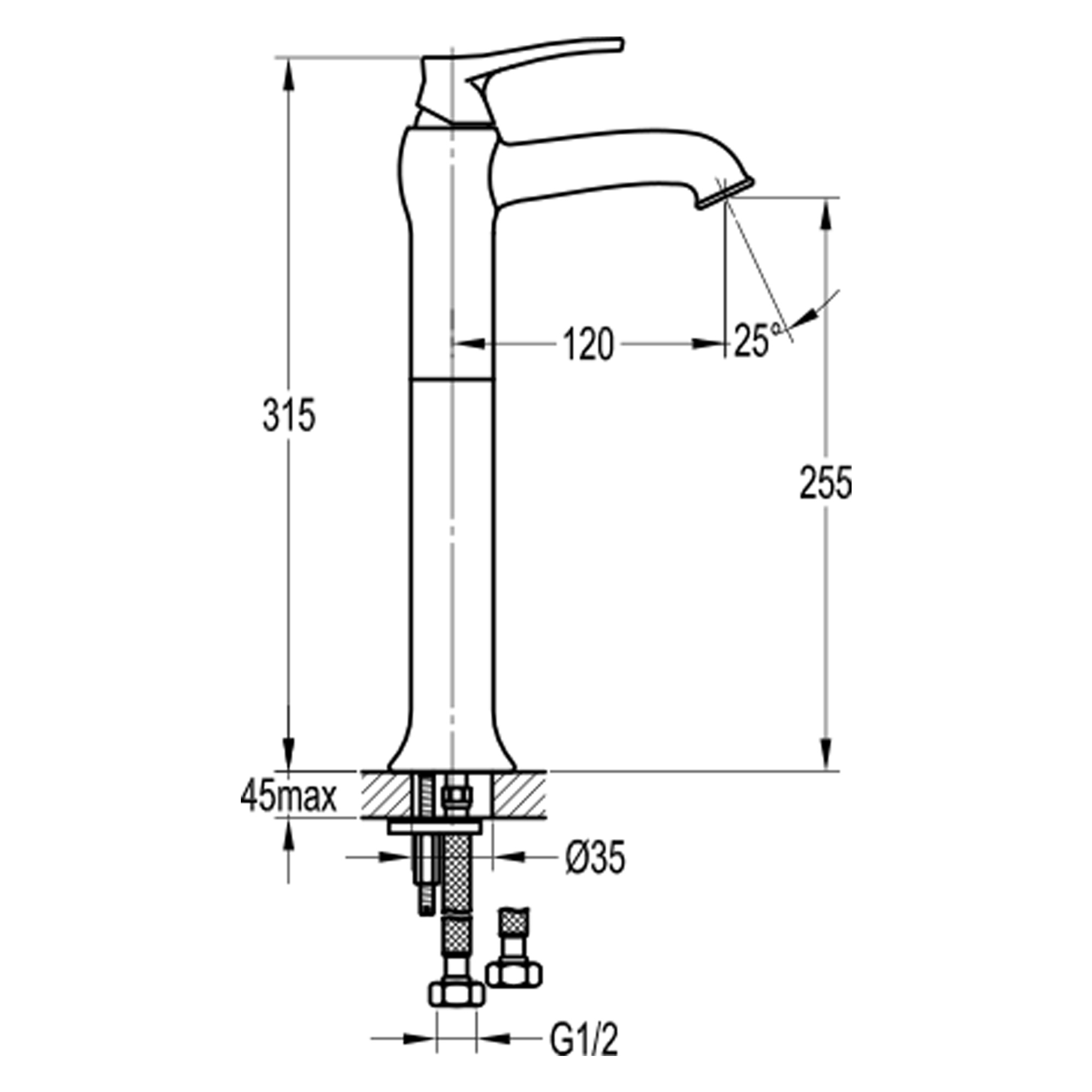 Высокий смеситель для раковины Swedbe Terracotta 2549