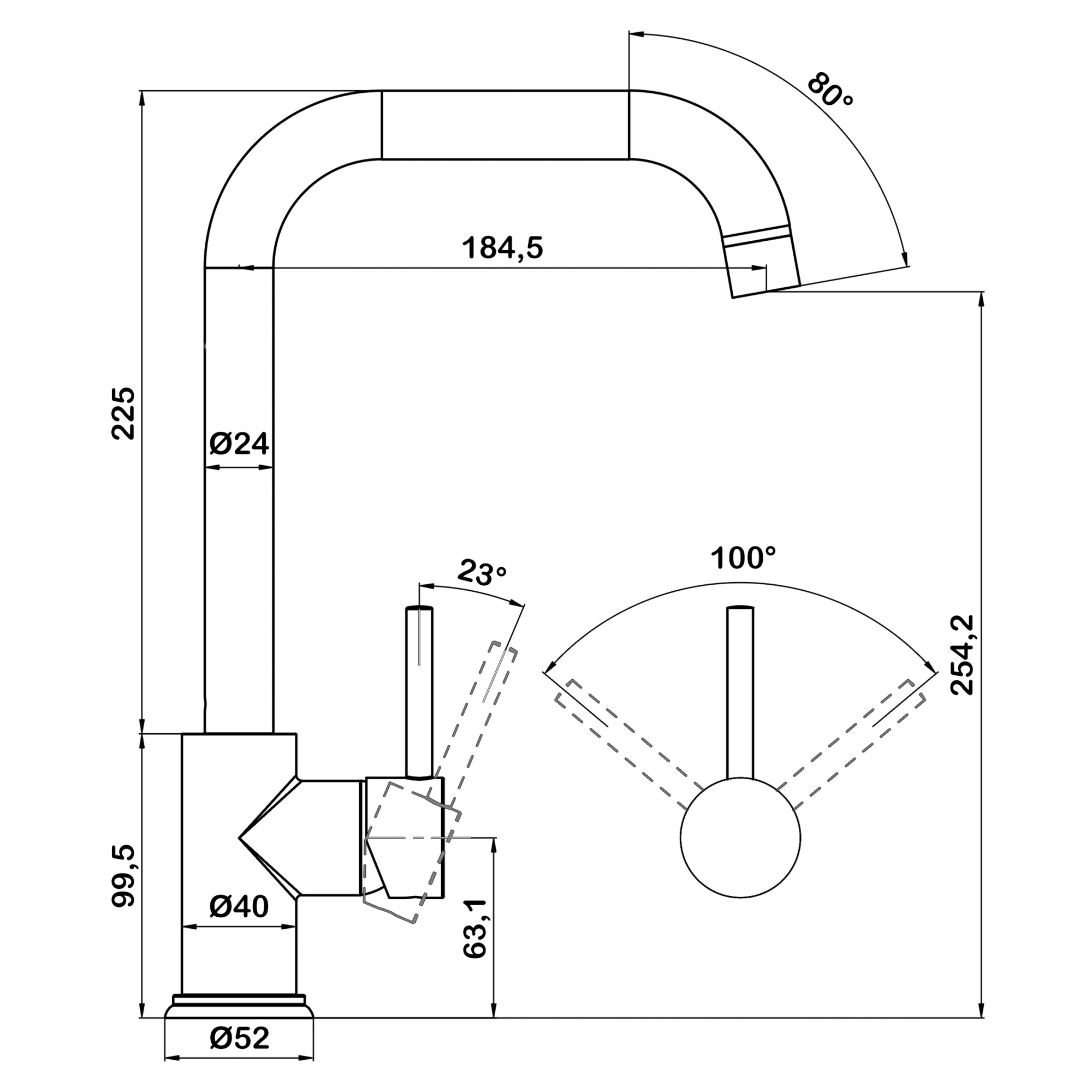 Смеситель для кухни Swedbe Selene 7140