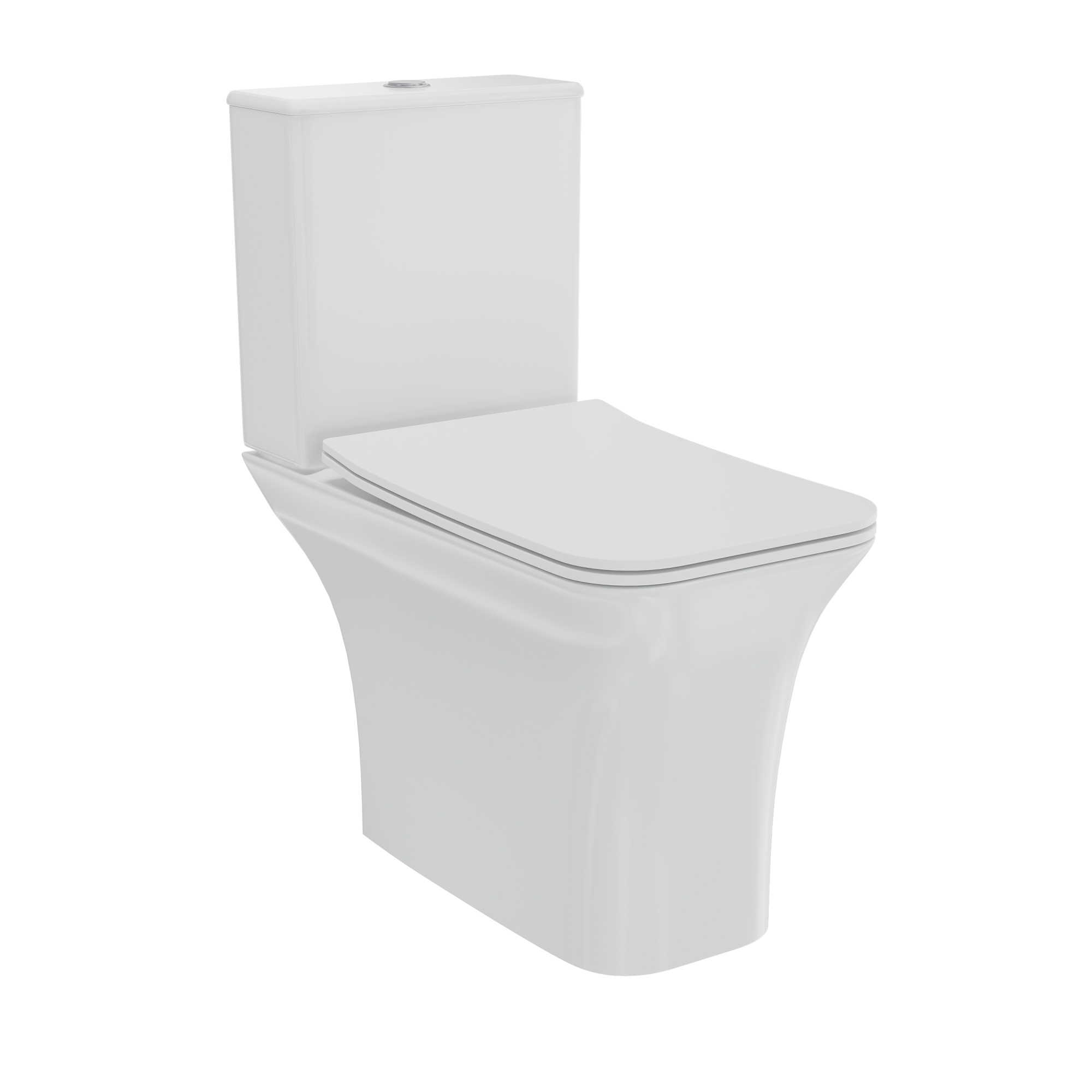 Унитаз-компакт безободковый Creto Cer C2 белый комплект: (бачок1002-002Cer-C2W/1-T+ крышка 1002-002Cer-C2W/1-SC +чаша 1002-002Cer-C2W