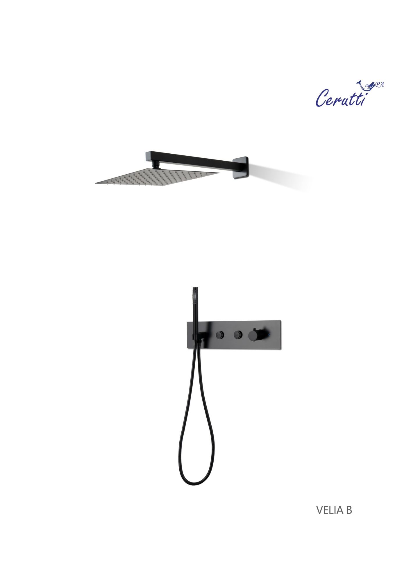 Панель VELIA B душевая встраиваемая из нержавеющей стали Ceruttispa CT10399, цвет черный