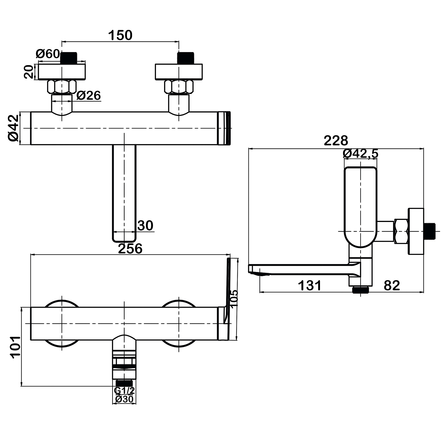 Смеситель для ванны Swedbe Velo 2430