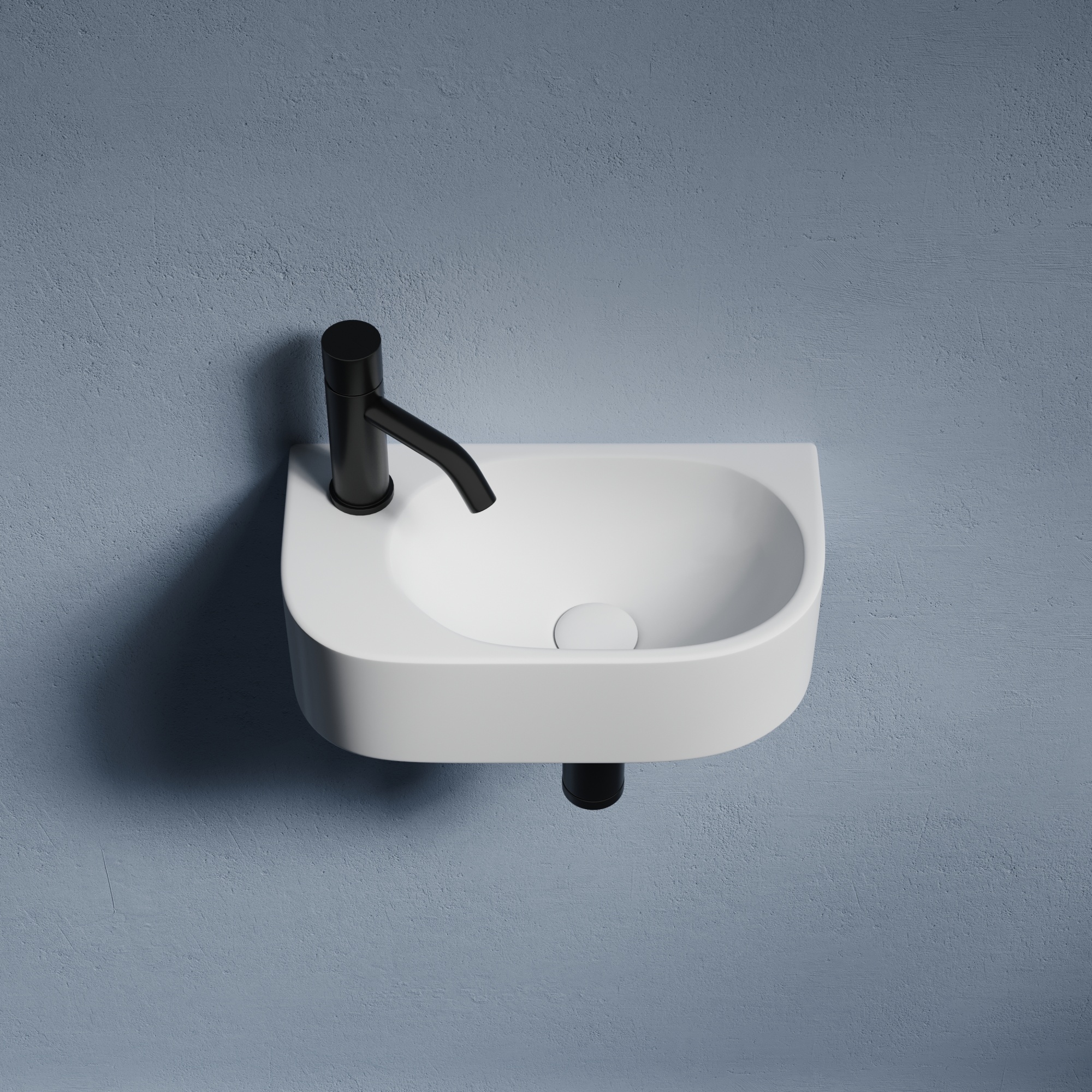 Умывальник подвесной прямоугольный (чаша справа, отверстие под смеситель слева) Element 409*224*110мм, CN6066R