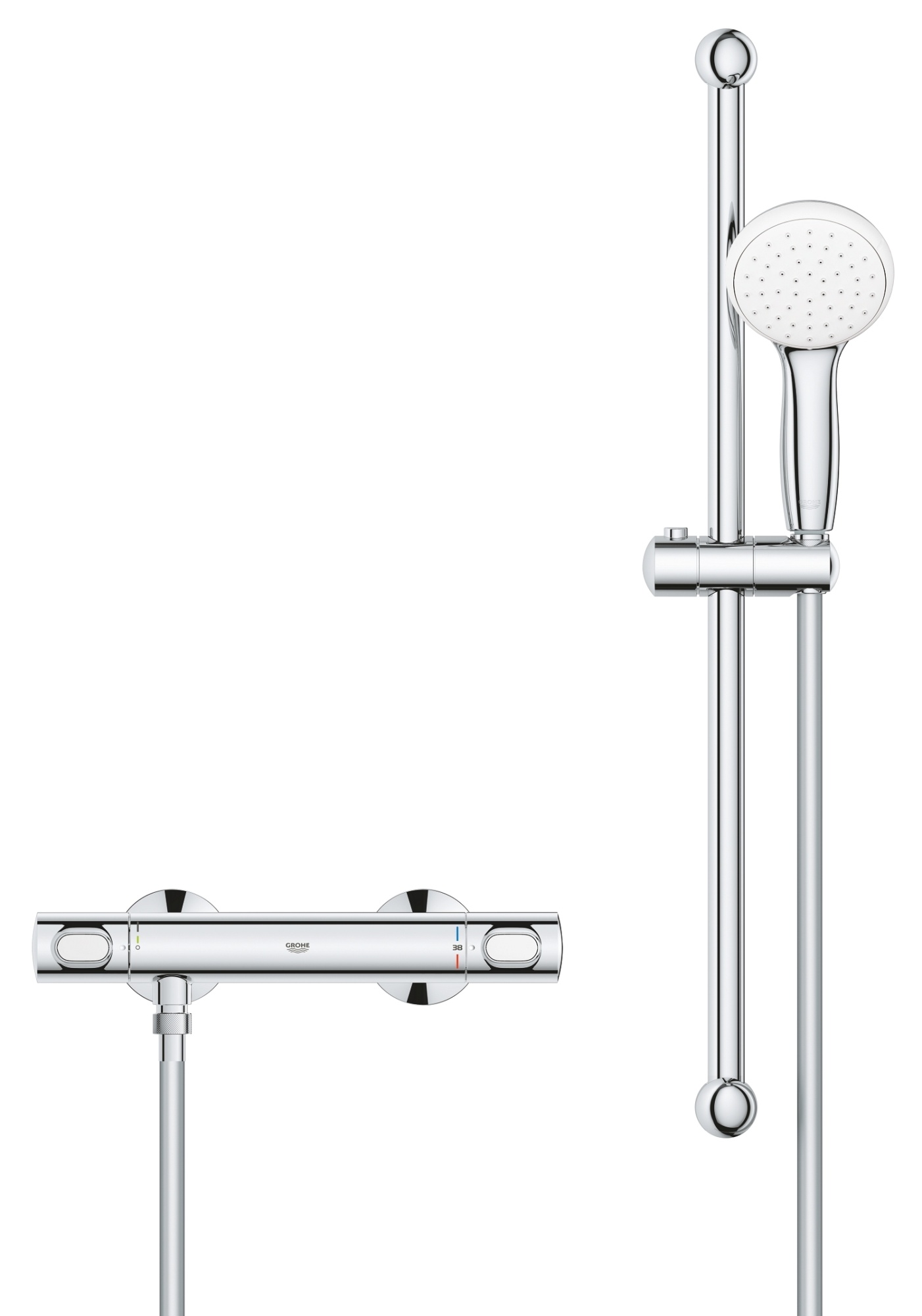 34796000 Термостат для душа GROHE Grohtherm 500, с душевым гарнитуром, хром