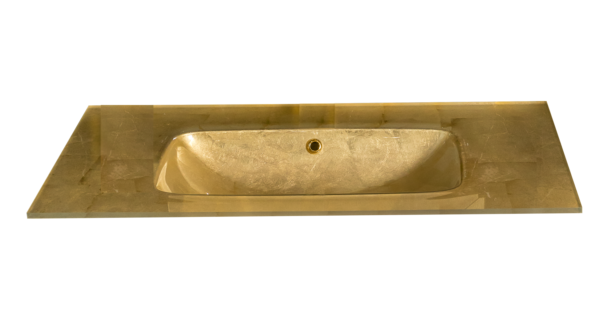 Столешница стекло 110см Поталированный Золотой моноблок