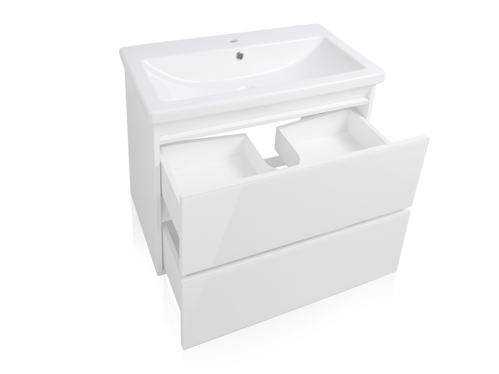 Тумба подвесная "Даймонд 80", Комо 80, Люкс белая, PLUS