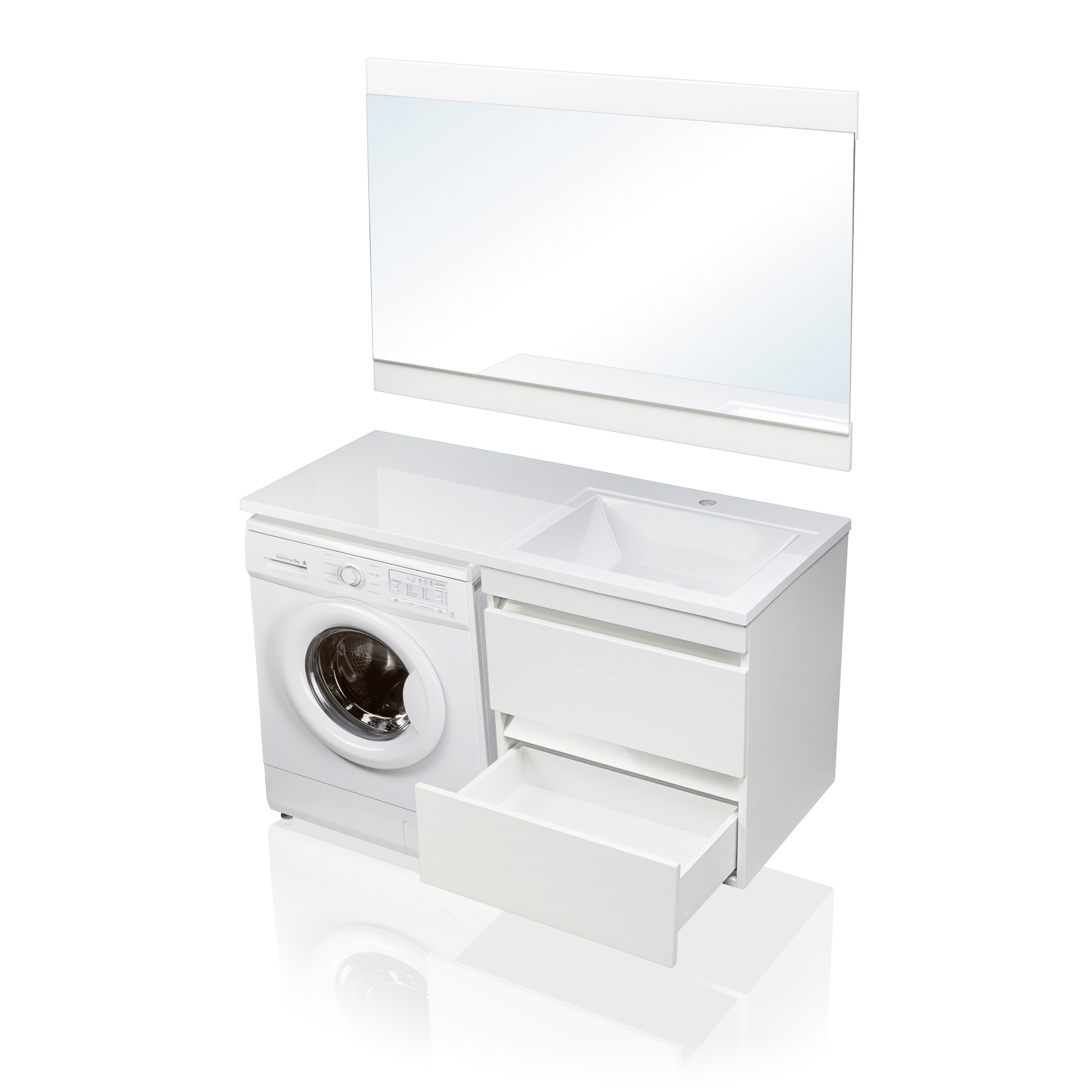 Тумба подвесная "Даллас 120", Люкс белая, PLUS, ЭМАЛЬ