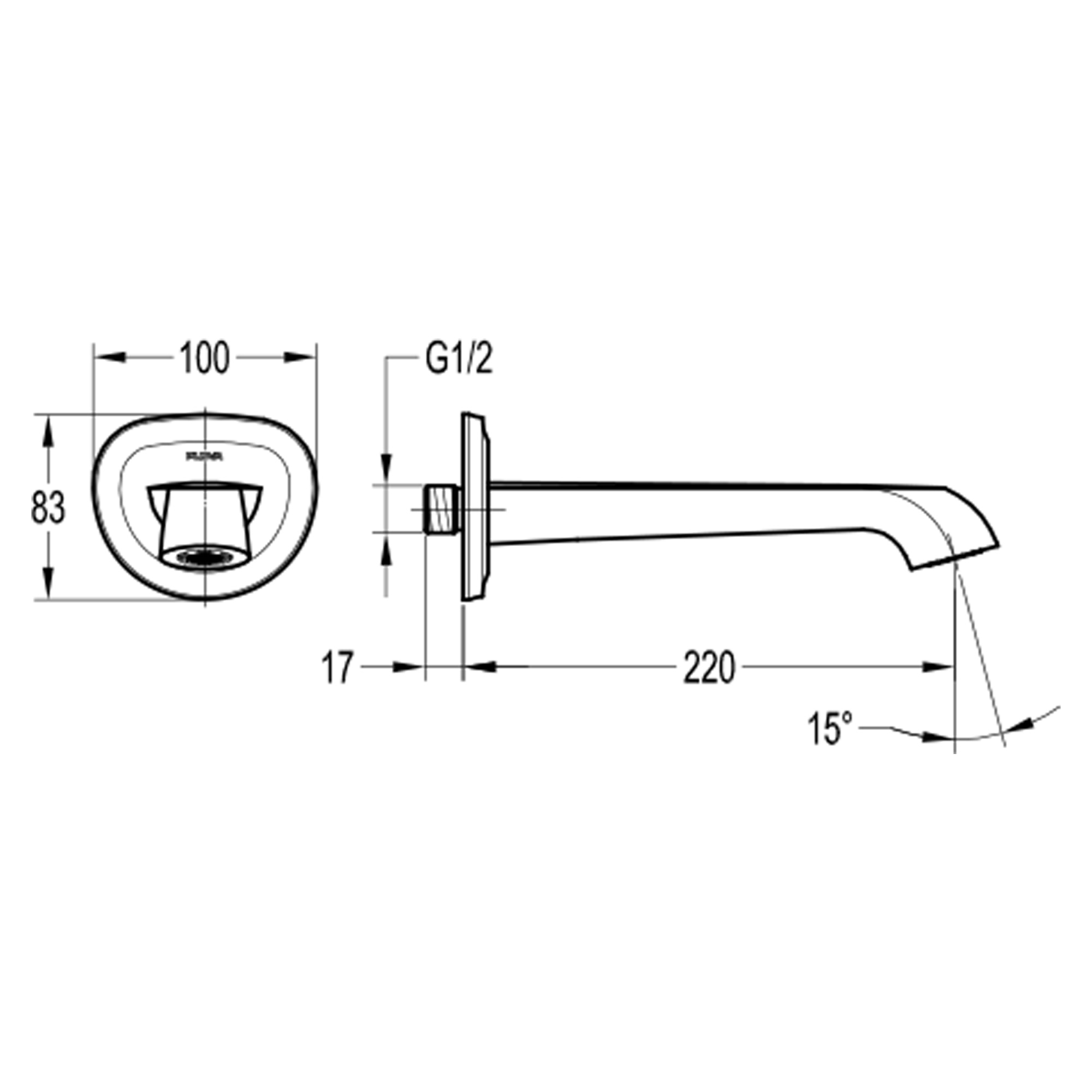 Излив встраиваемый Swedbe Terracotta Art 2534