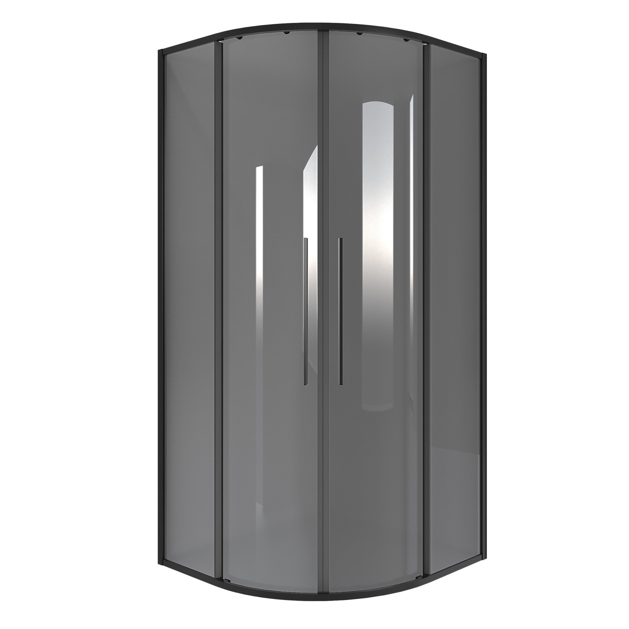 Душевое ограждение NG-2825-34BLACK (80*80*195) полукруг, раздвижная, черный матовый, стекло тониров