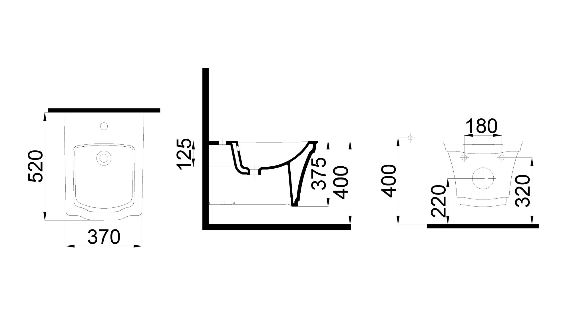 Подвесное Биде с узором Hermitage CHROME
