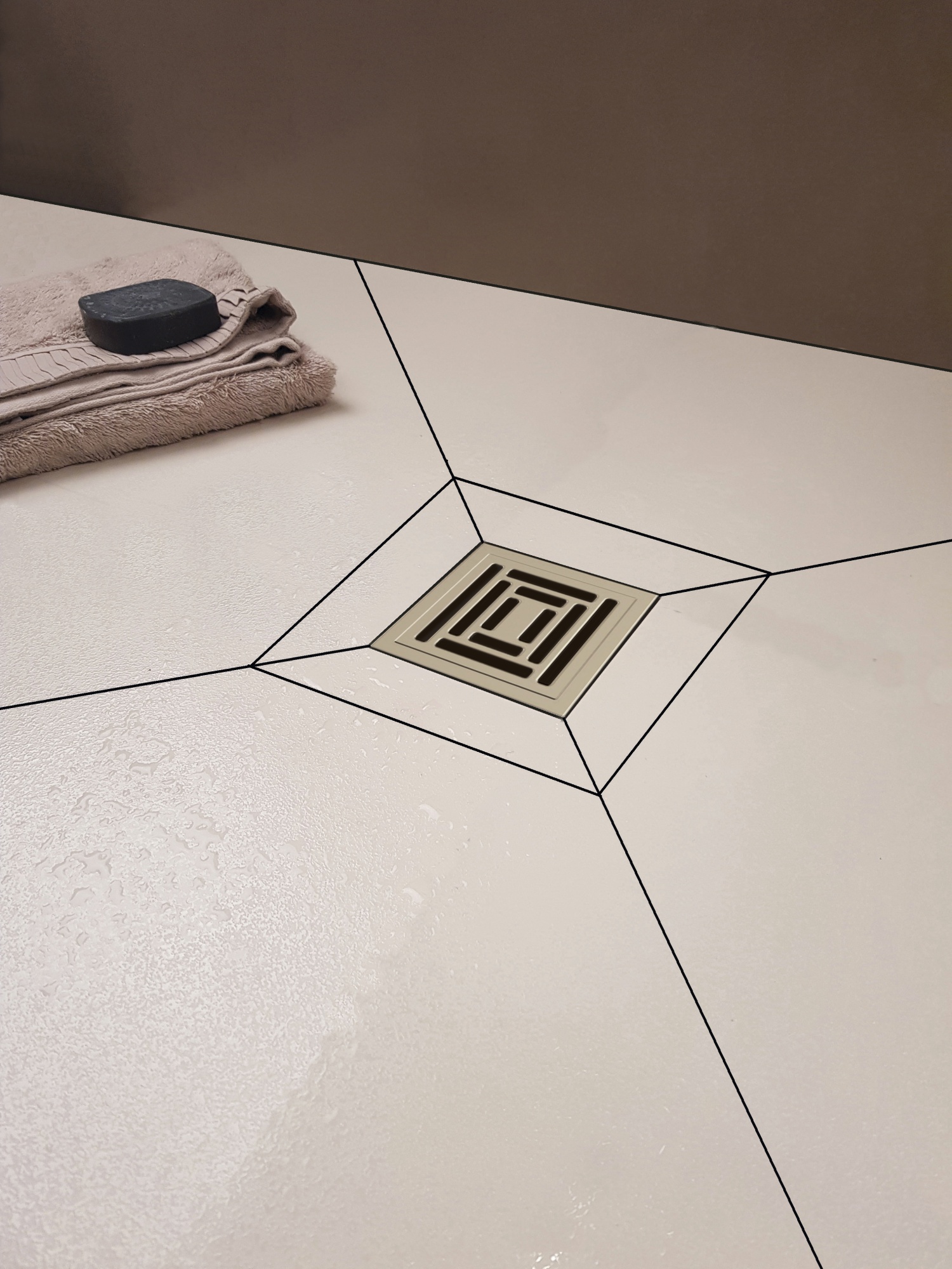 Душевой трап BERGES Wasserhaus PLATZ Uno 150х150 090170