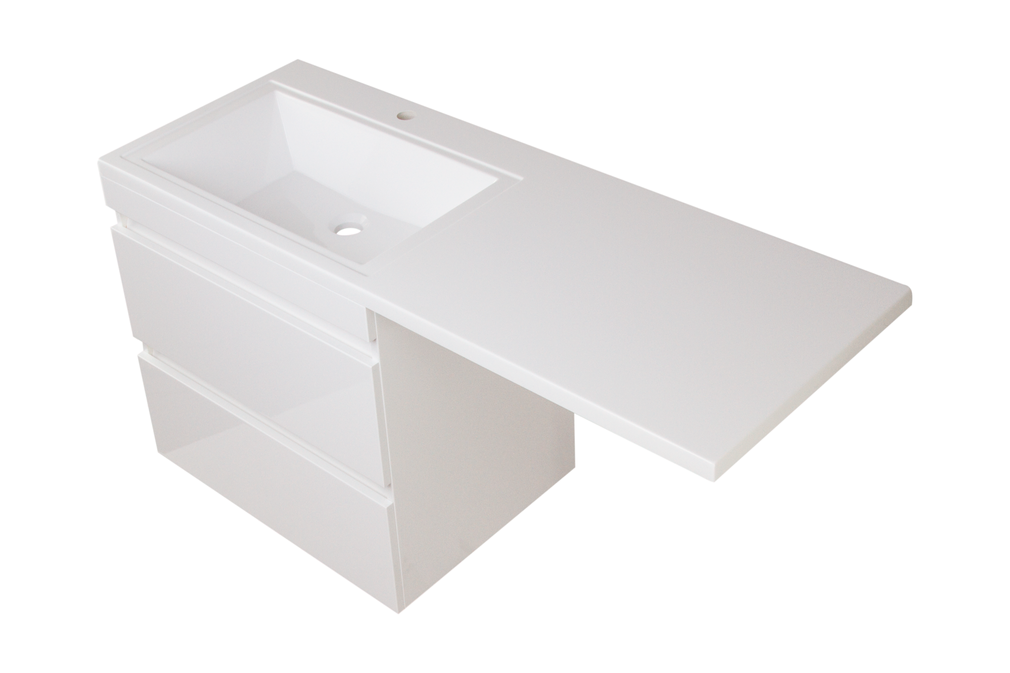 Тумба подвесная "Даллас 150", 2 ящика, Люкс белая, PLUS