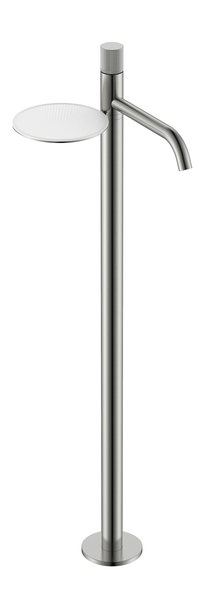 Смеситель STICK напольный для умыв. Nikel Brush с ручкой LINEA