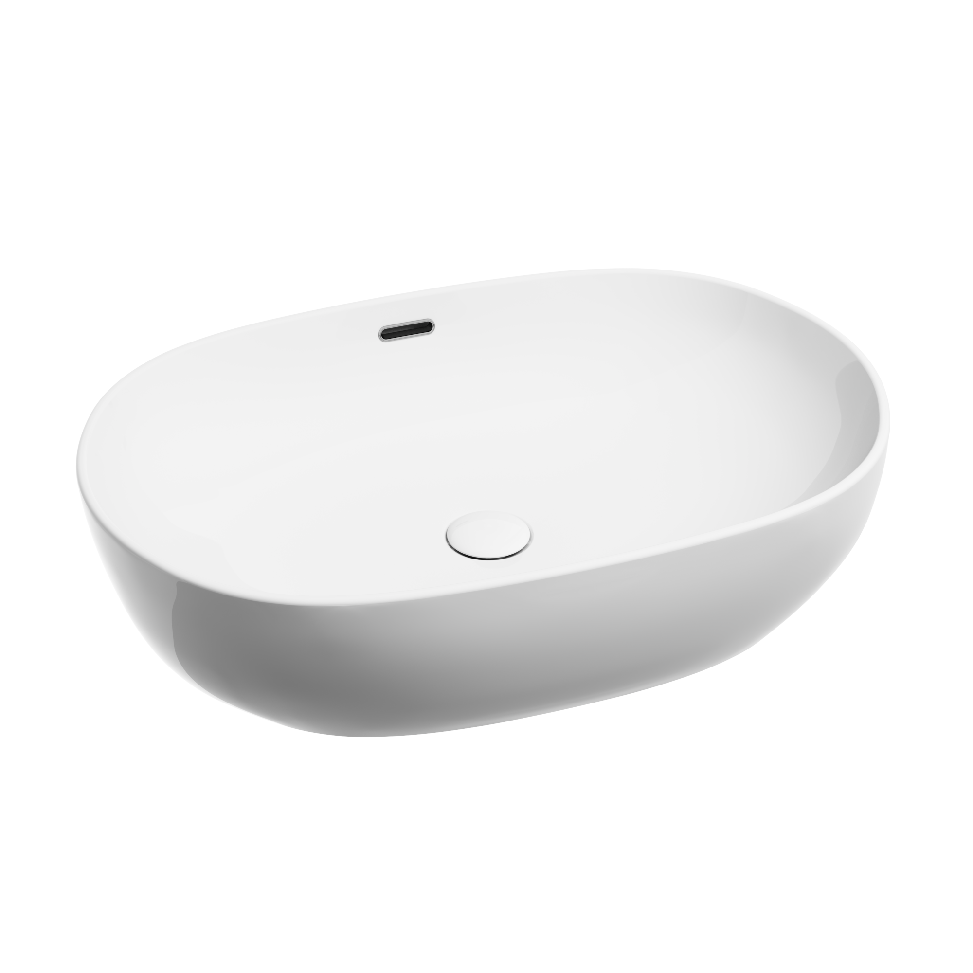 Умывальник чаша накладная овальная со сливом переливом Element 610*420*155мм, CN6064