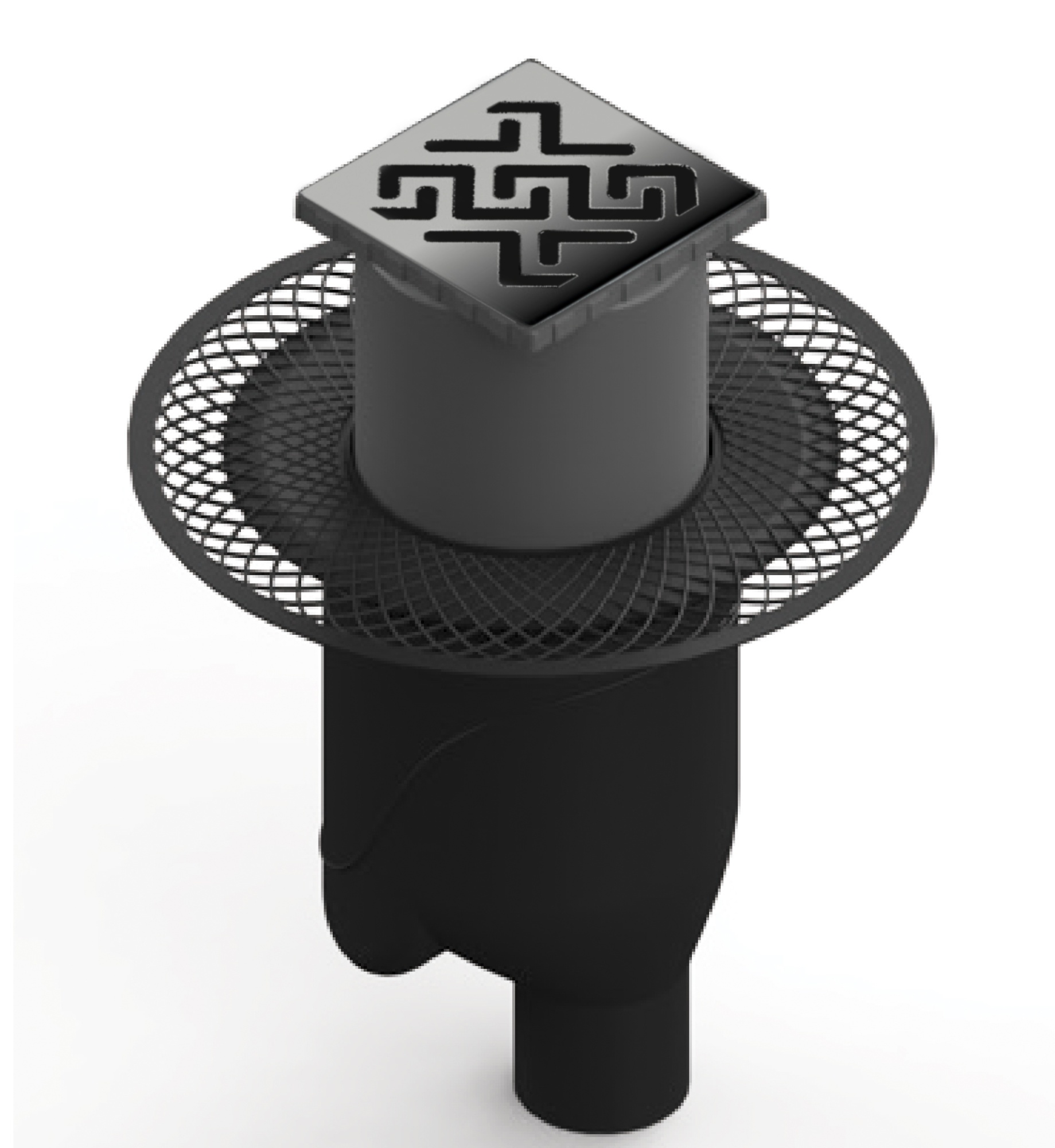 Душевой трап BERGES Wasserhaus PLATZ Antik 150х150 090061