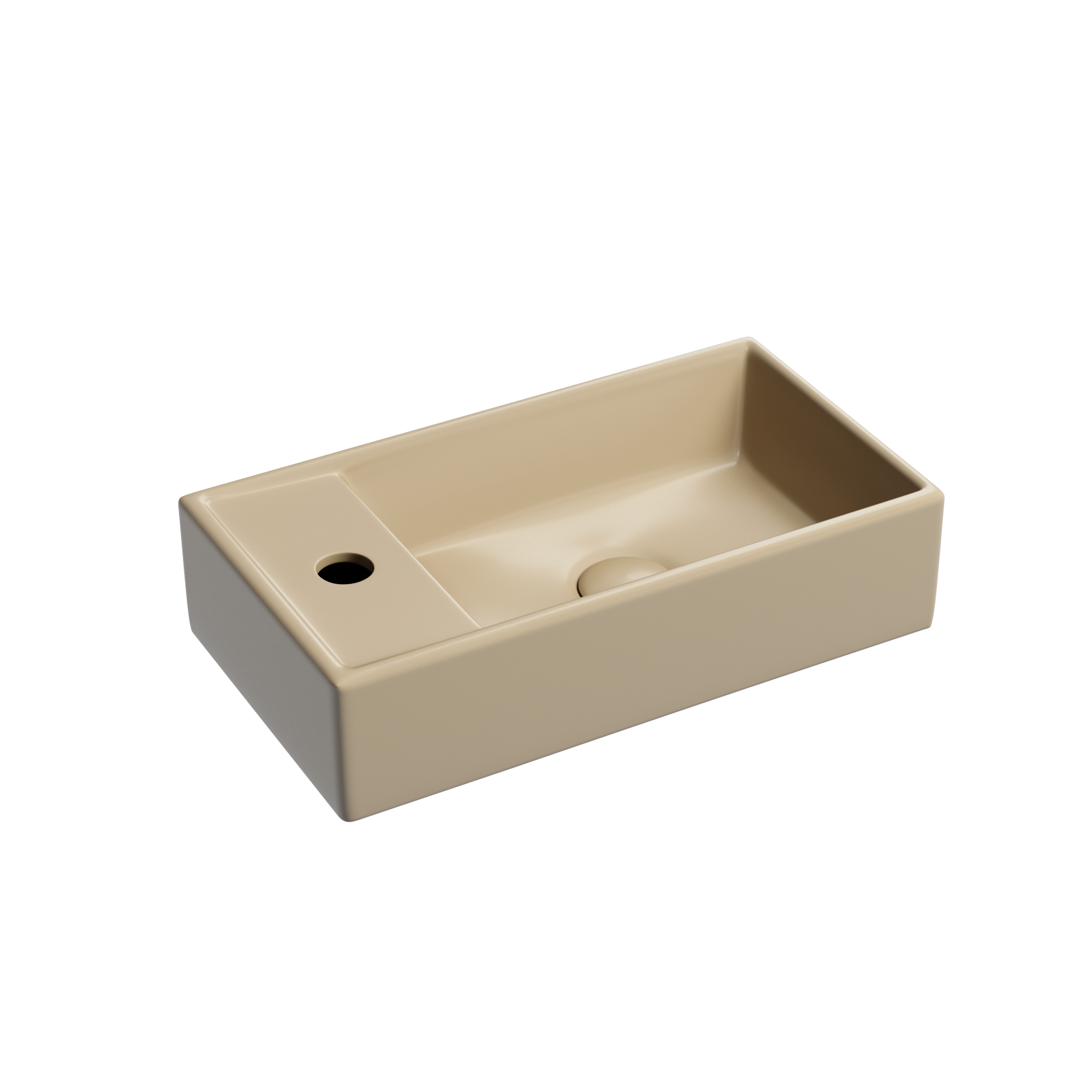 Умывальник подвесной прямоугольный (чаша справа, отверстие под смеситель слева) цвет капучино матовый Element 407*217*100, CN6051RMC