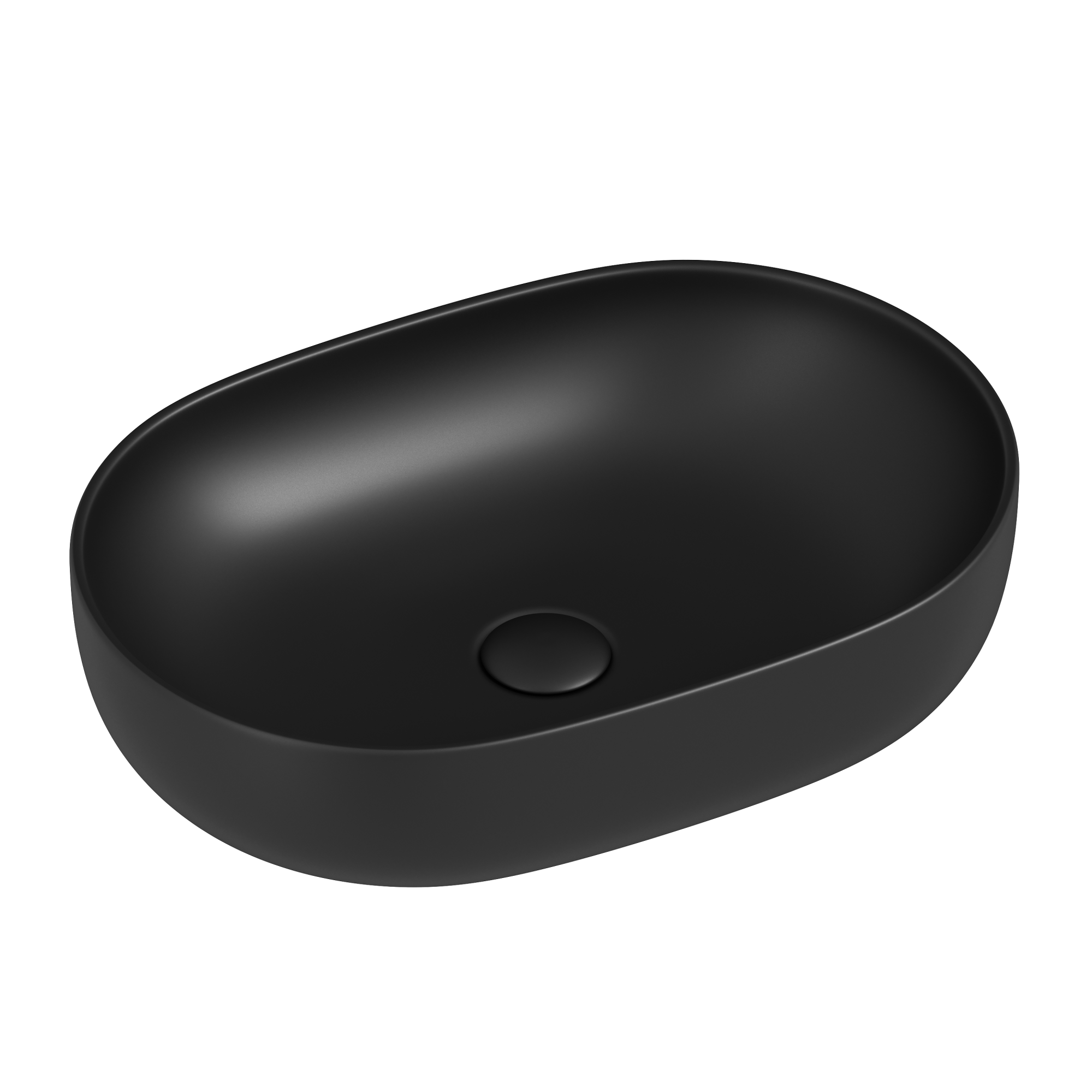 Умывальник чаша накладная овальная (цвет Черный Матовый) Element 600*415*135мм, CN6047MB